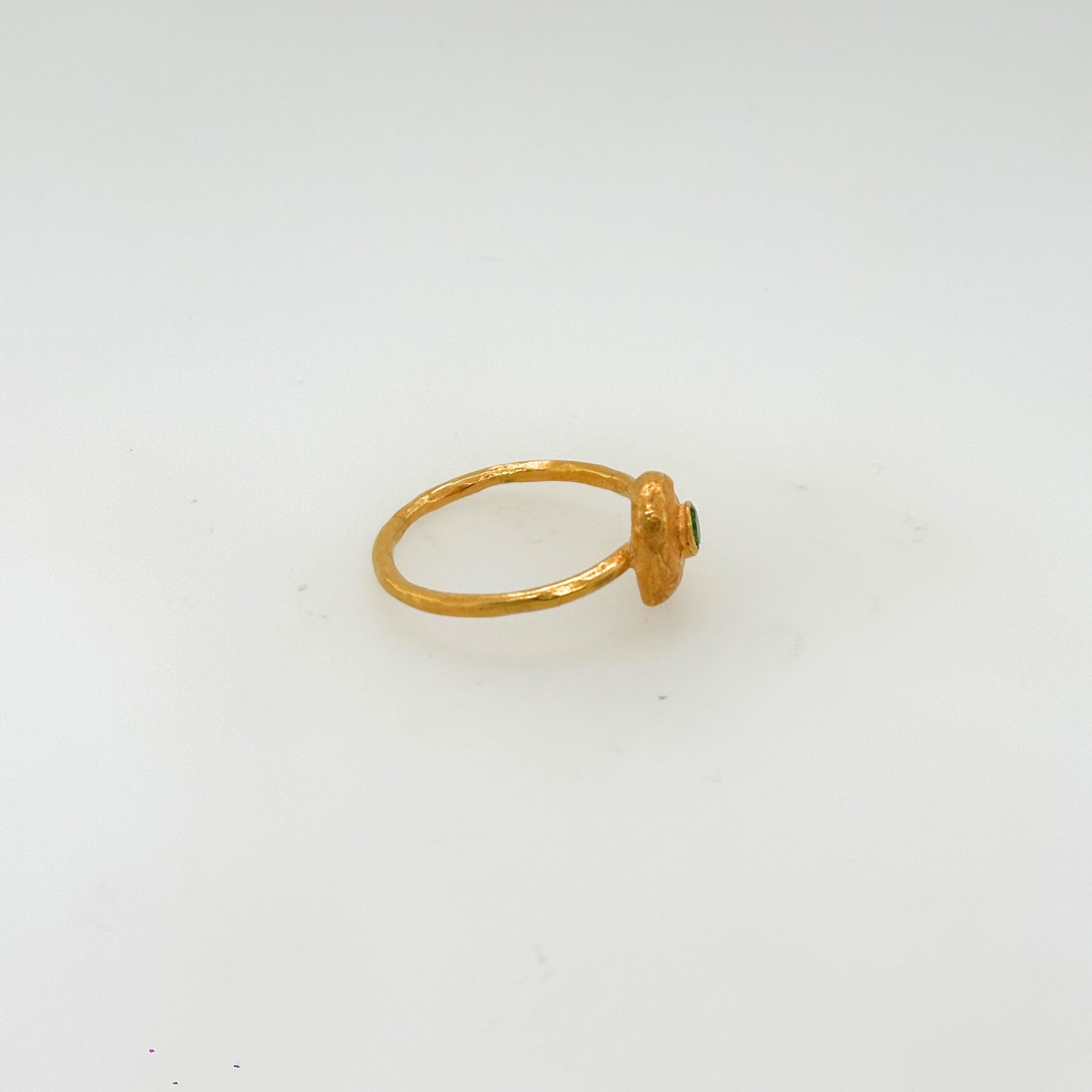 Zuree Peridot Gold Plated Silver 925 Ring