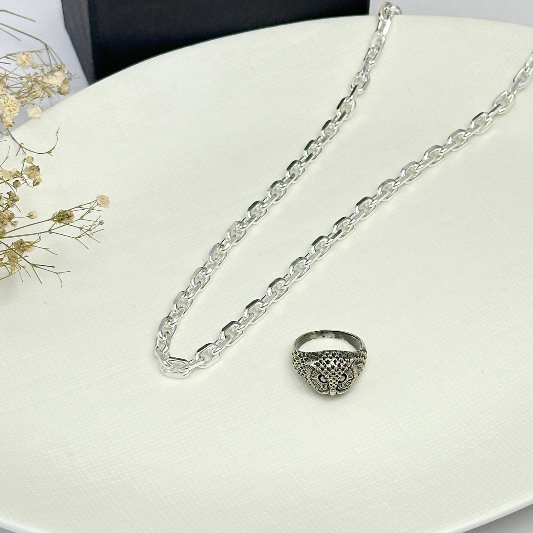 Zachary Silver 925 Men's Link Chain Necklace