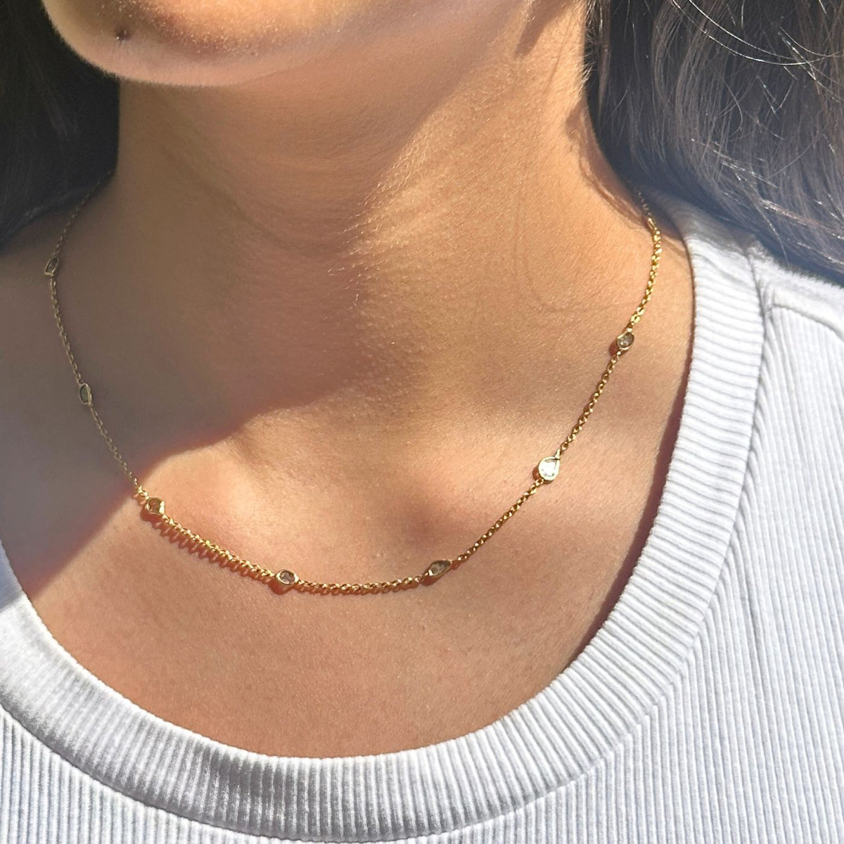 Glint Diamond Gold Plated Silver 925 Necklace