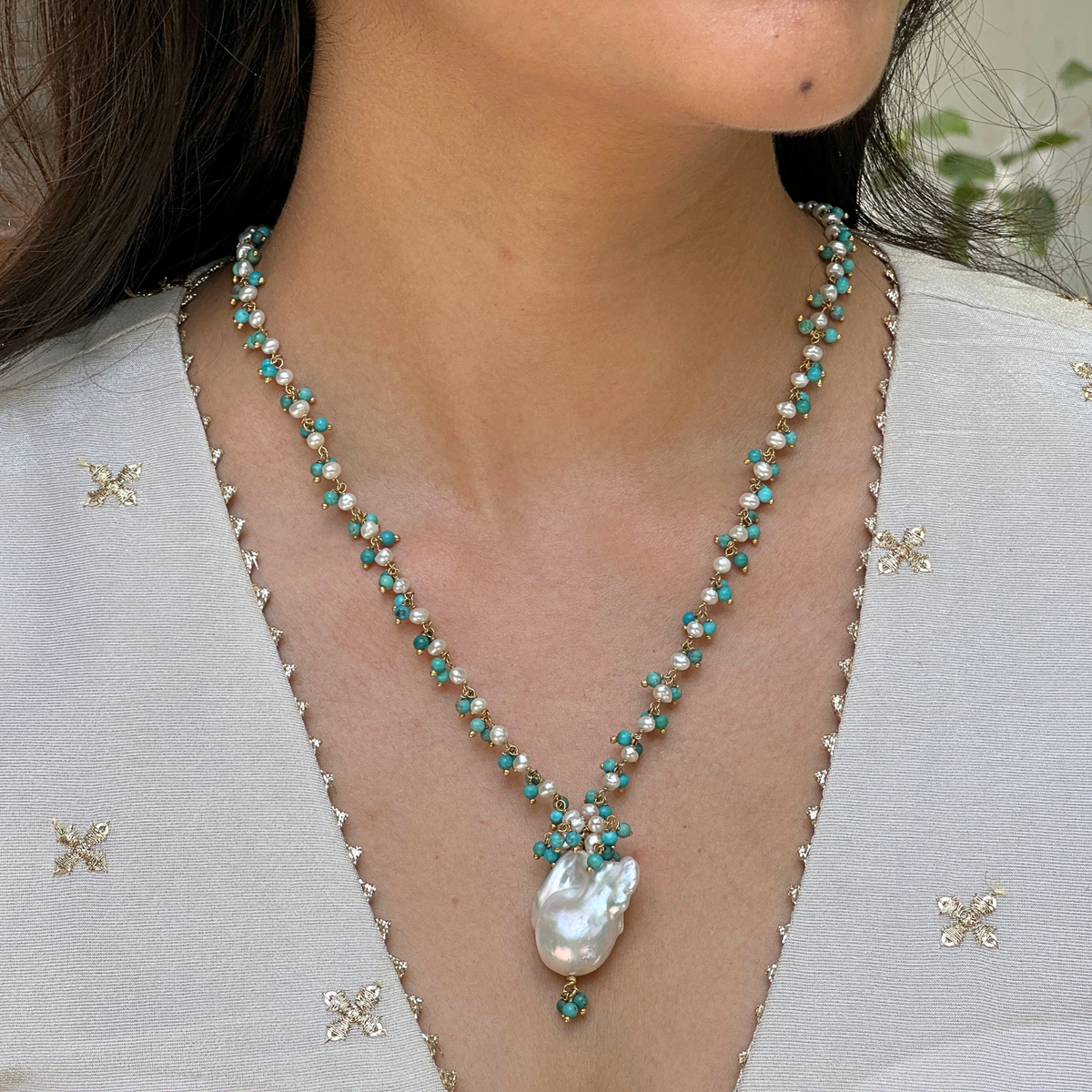 Hirae Pearl 18 K Gold Plated Silver 925 Necklace