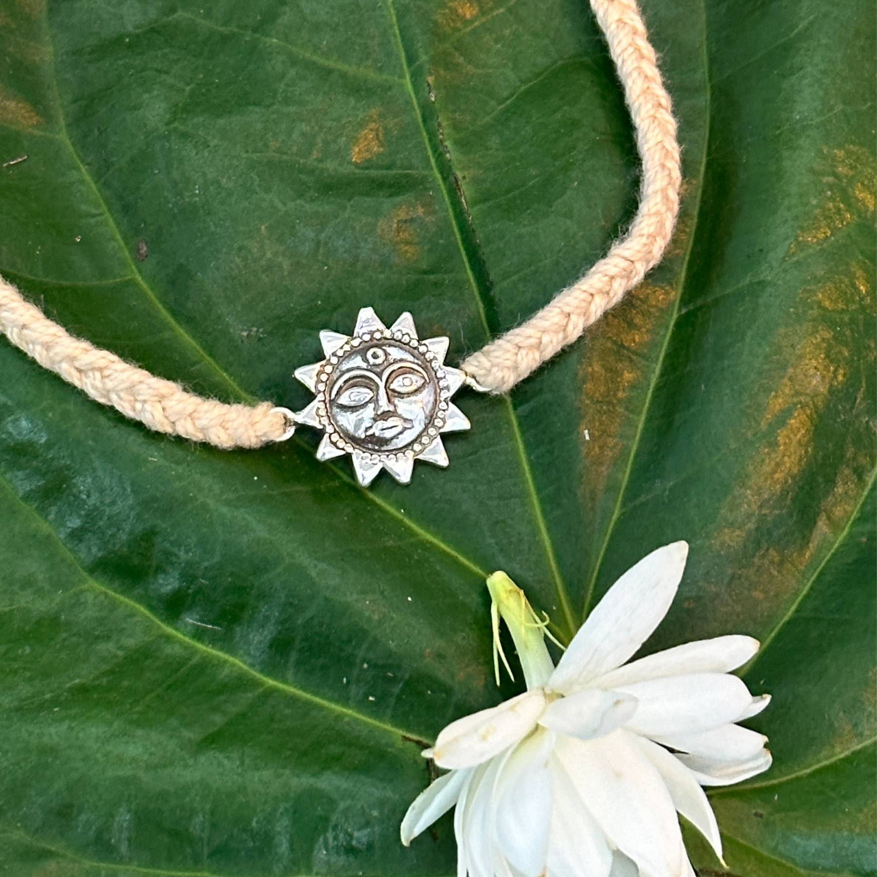 Sun Charm Silver 925 Bracelet Rakhi
