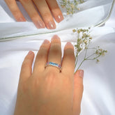 Velz Blue Topaz and Amethyst Silver 925 Ring