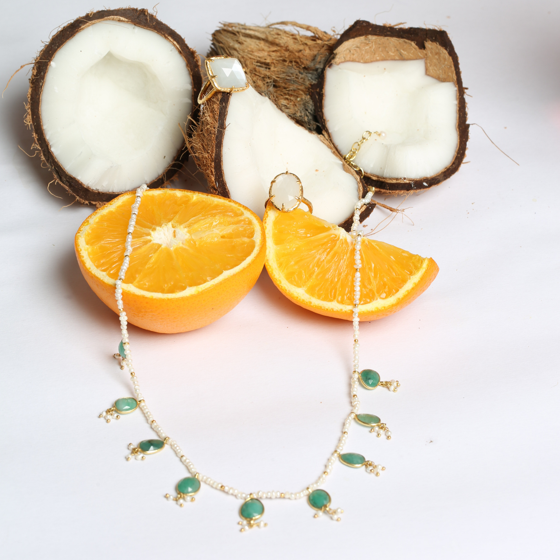 Oyel Colorstone 18K Gold Plated Silver 925 Necklace