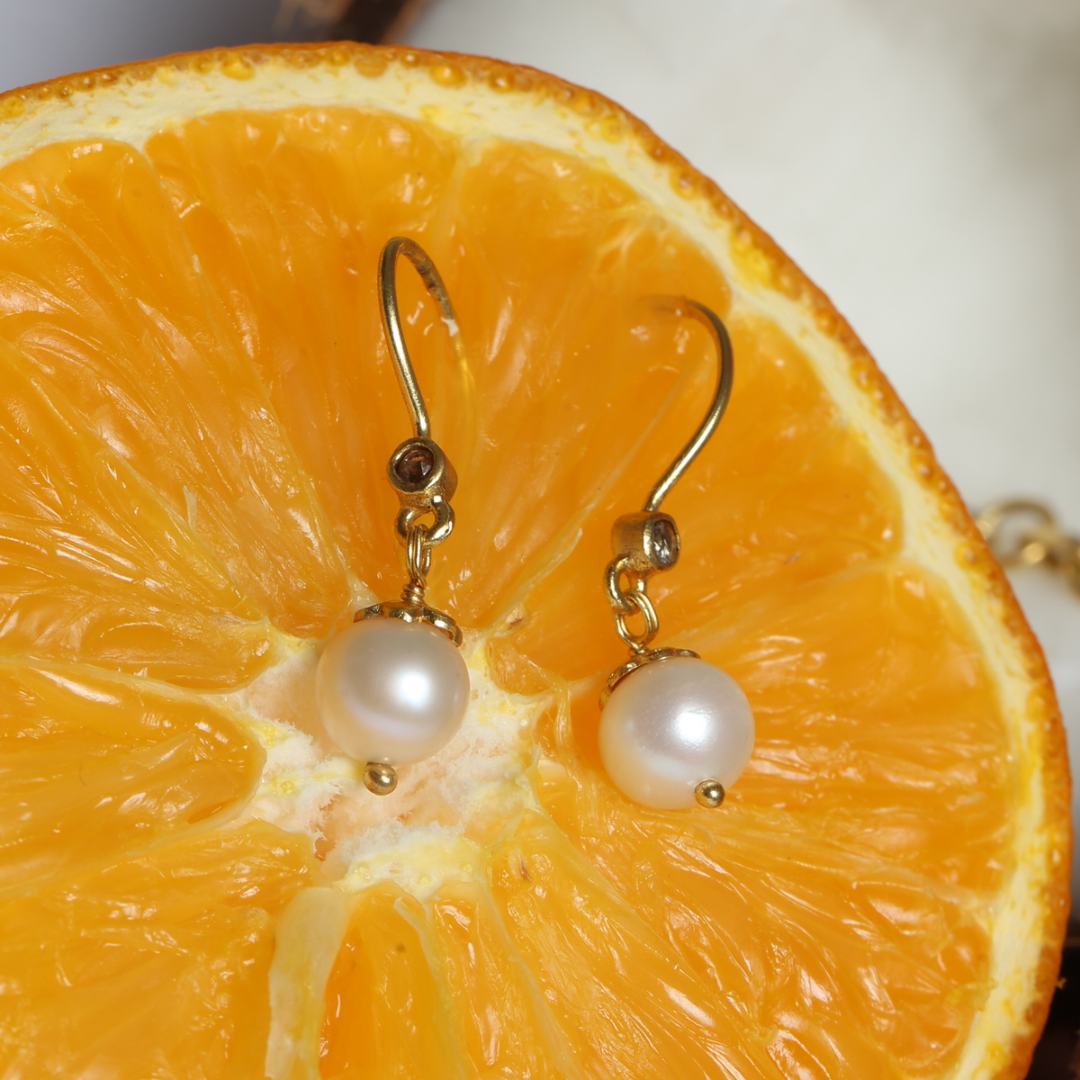 Cord Pearl 18K Gold Plated Silver 925 Earrings