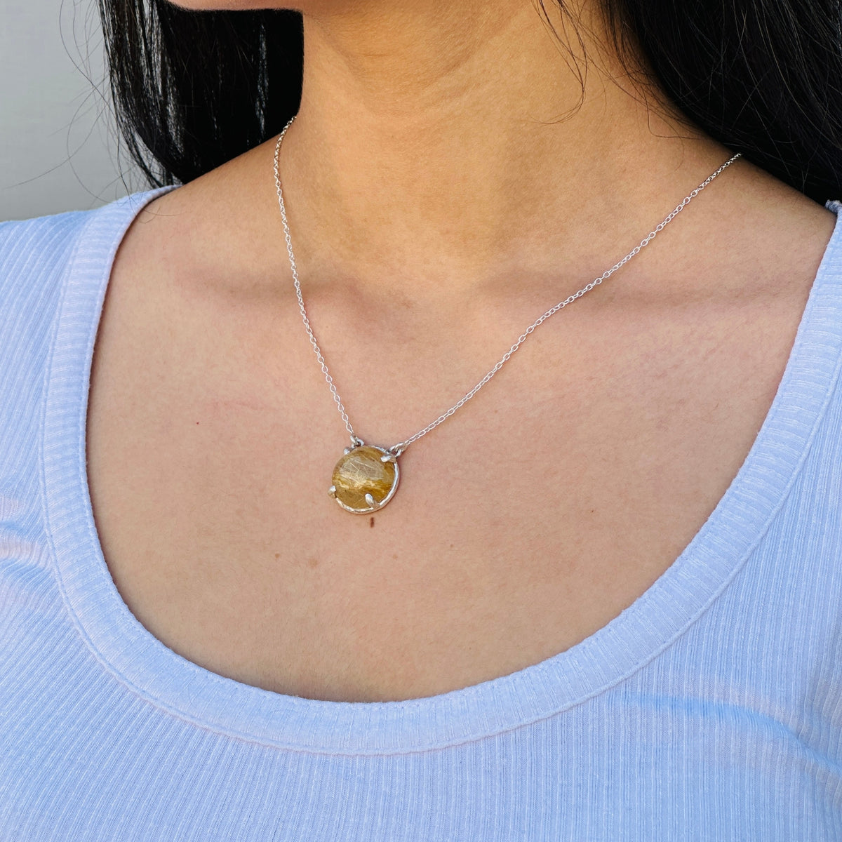 Ayesha Rutile Silver 925 Pendant Necklace