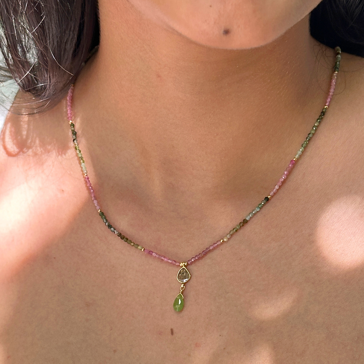 Leu Tourmaline 18k Gold Plated Silver 925 Necklace