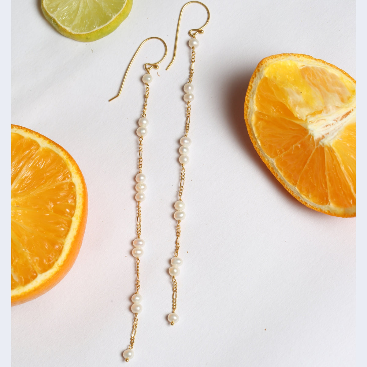 Pearl Silver 925 Gold Plated Earrings