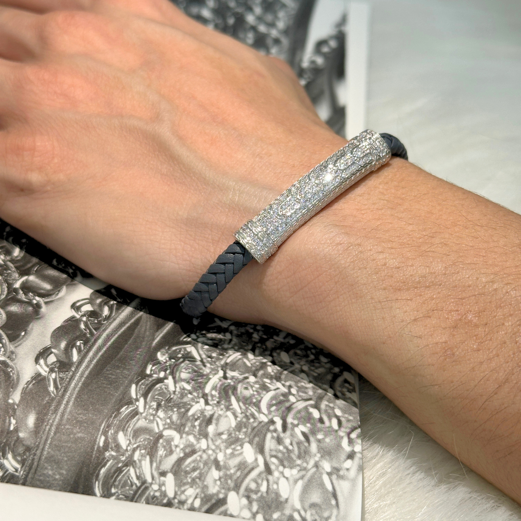 Zern Men's Zircon Silver 925 Bracelet