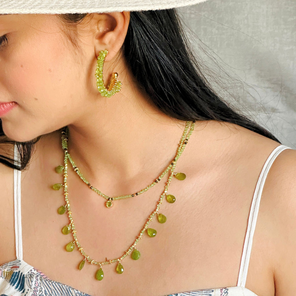 Sardine Peridot 18K Gold Plated Silver 925 Earrings