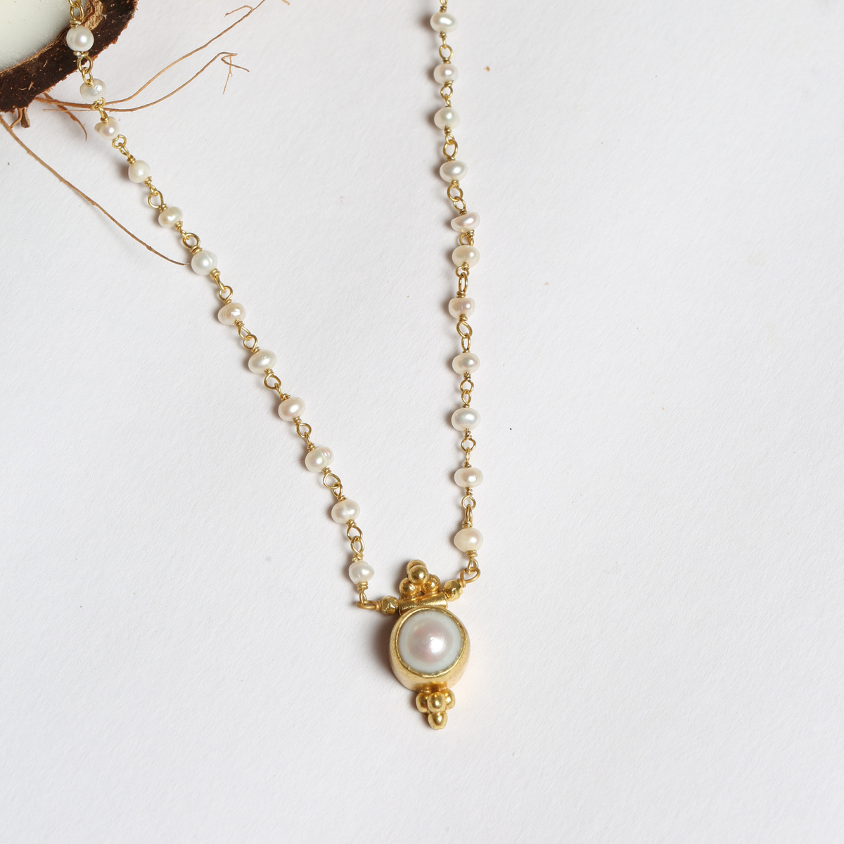 Smiggle Pearl 18K Gold Plated Silver 925 Necklace