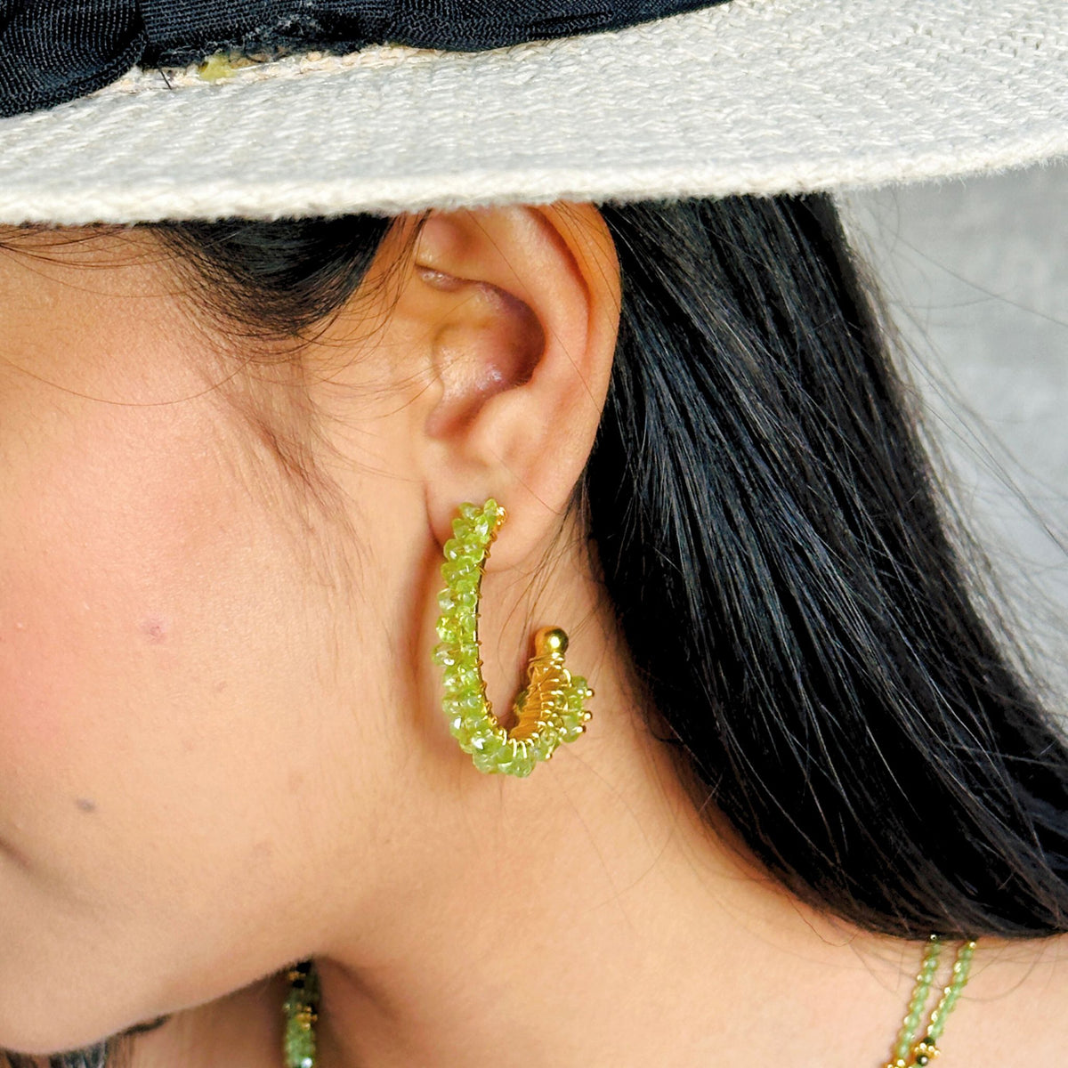 Sardine Peridot 18K Gold Plated Silver 925 Earrings
