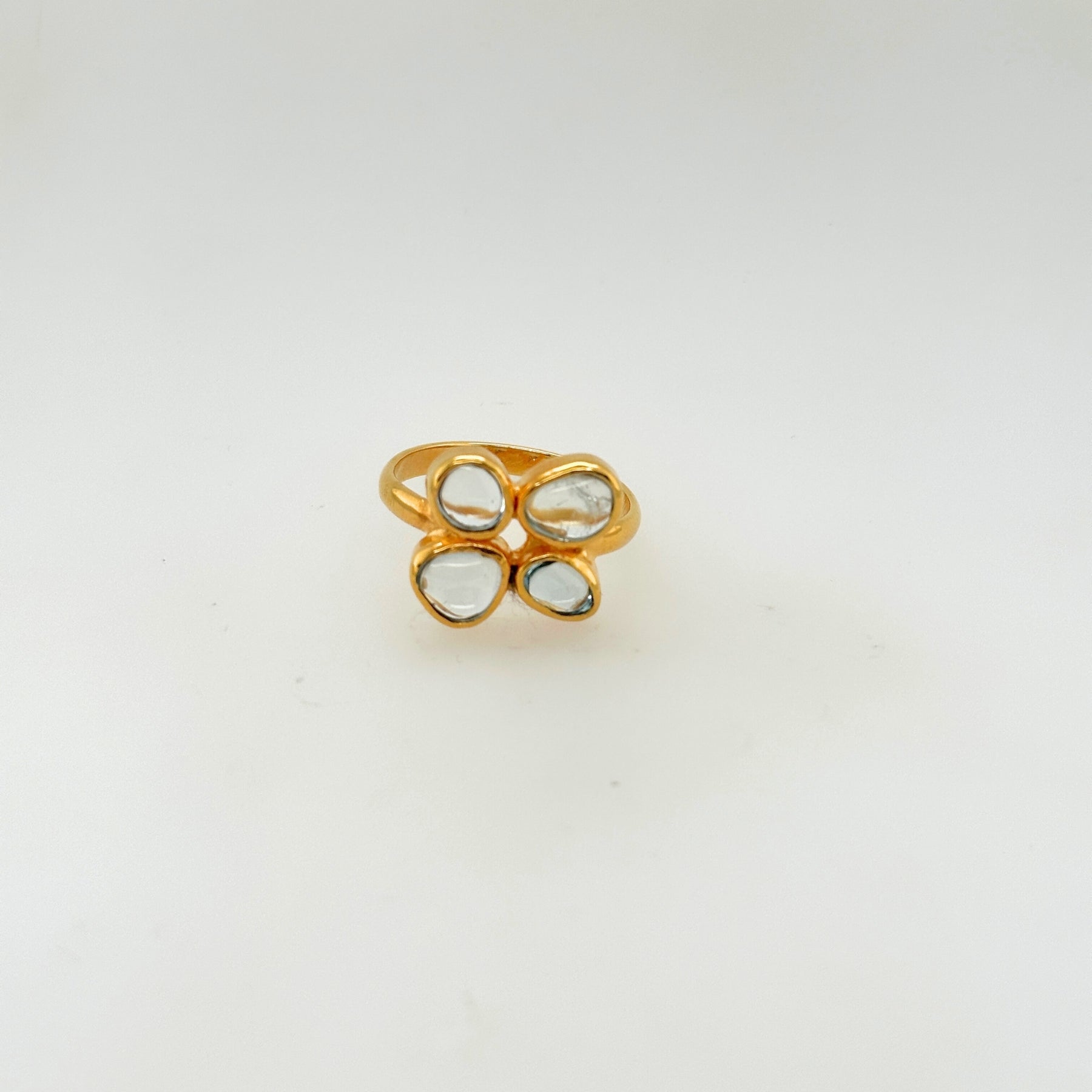 Pippin Aquamarine Gold Plated Silver Ring