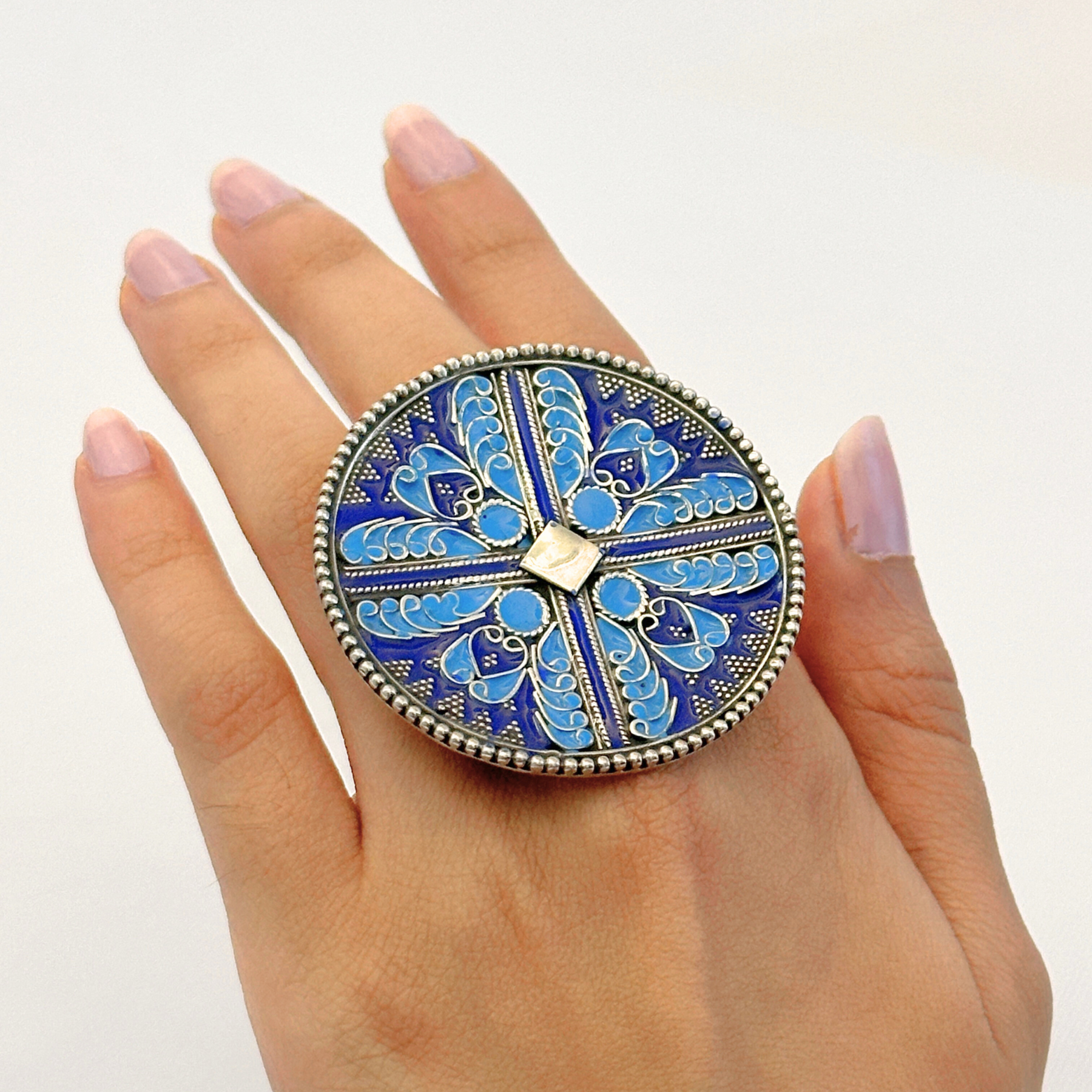 Aarna Enamel Silver 925 Ring