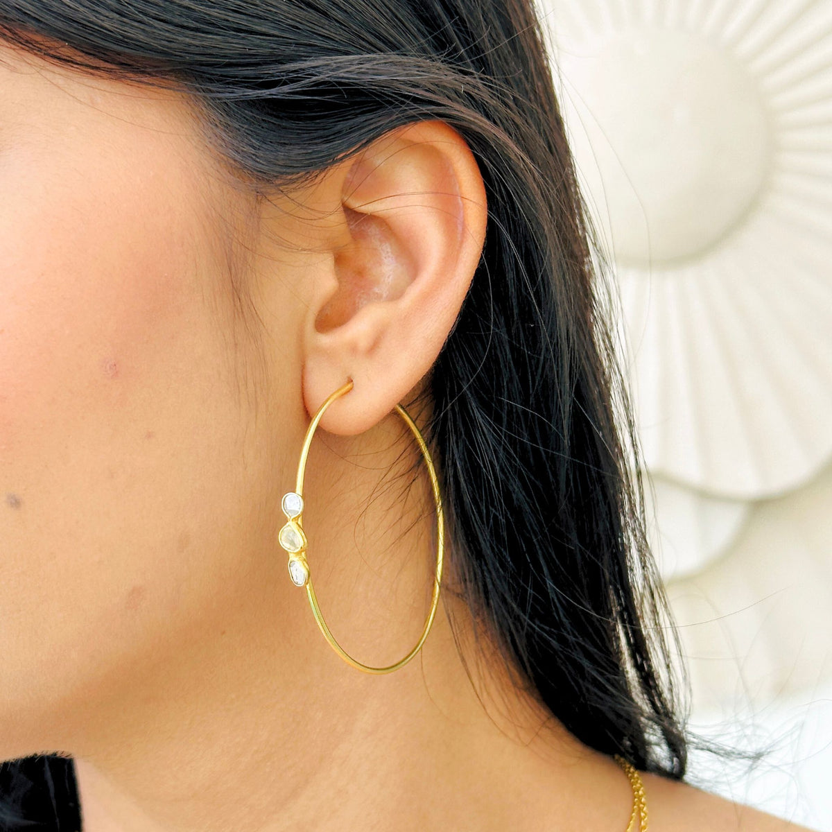 Carp Diamond 18K Gold Plated Silver 925 Earrings