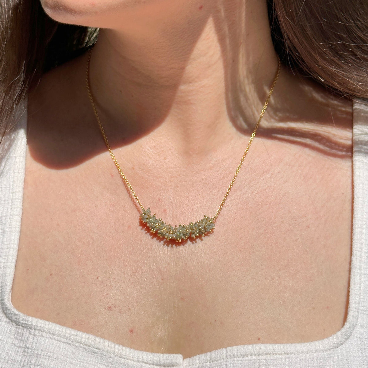 Oryn Aquamarine 18K Gold Plated Silver 925 Necklace