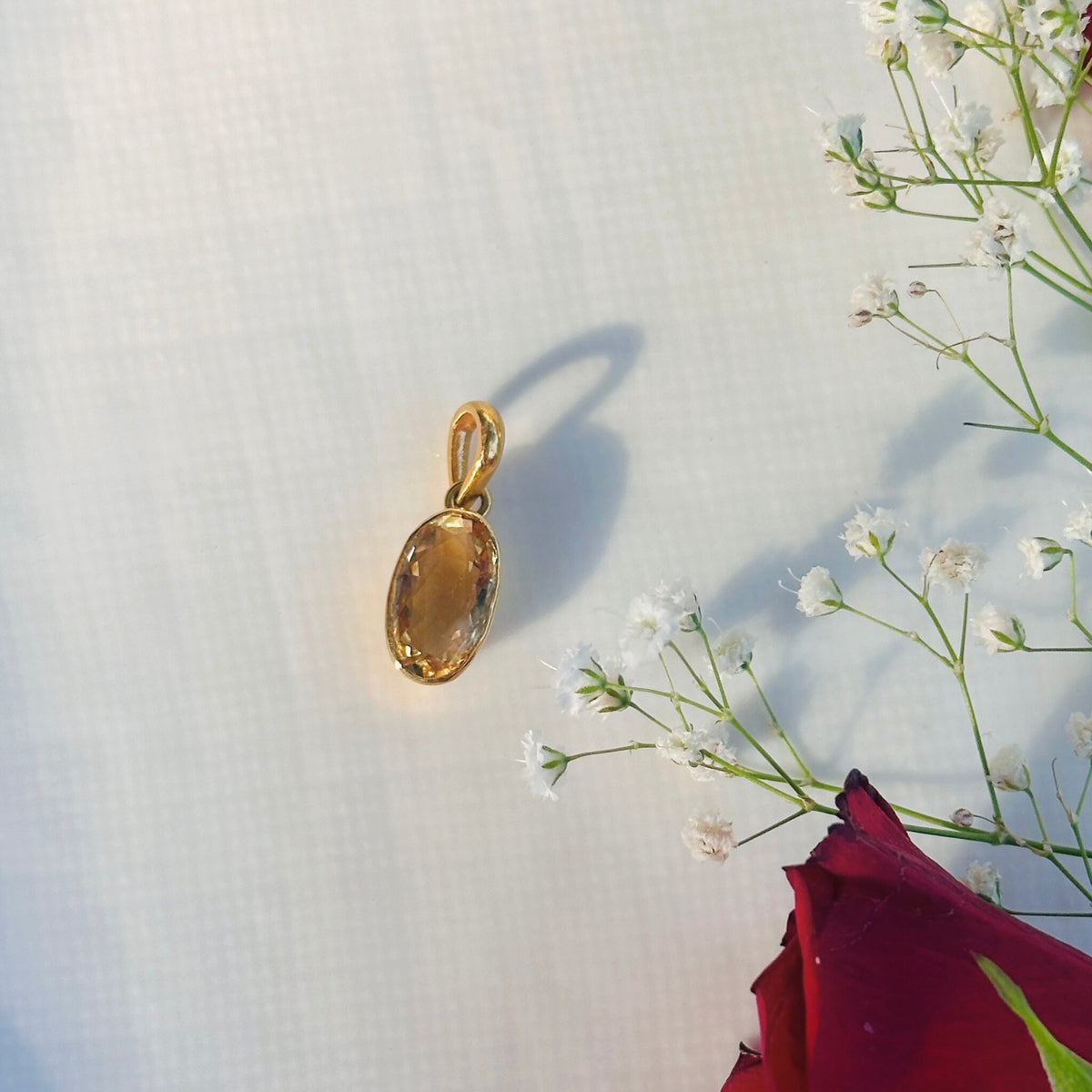 Liam Citrine 18K Gold Plated Silver 925 Pendant