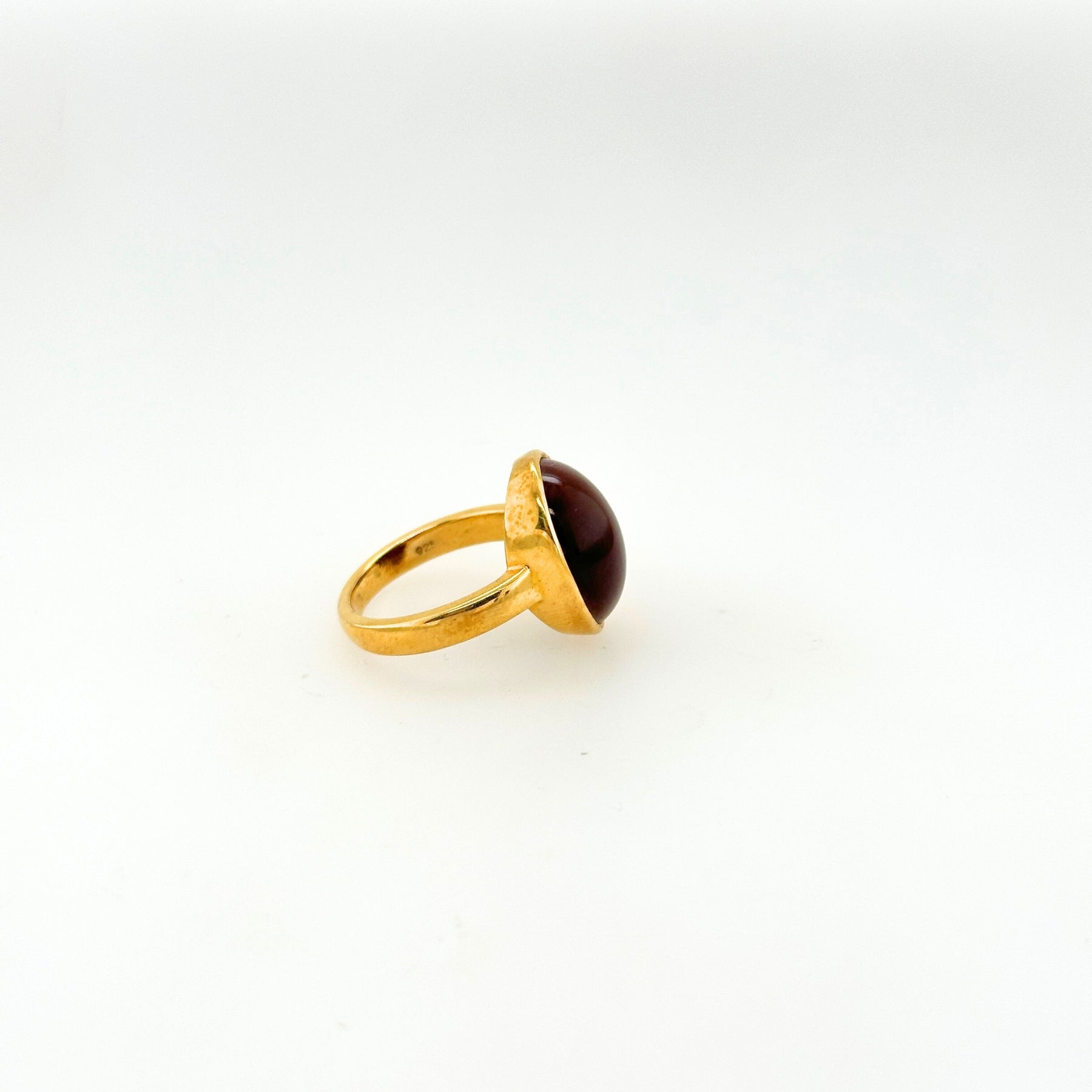 Saffron Silliminite Gold Plated Silver 925 Ring