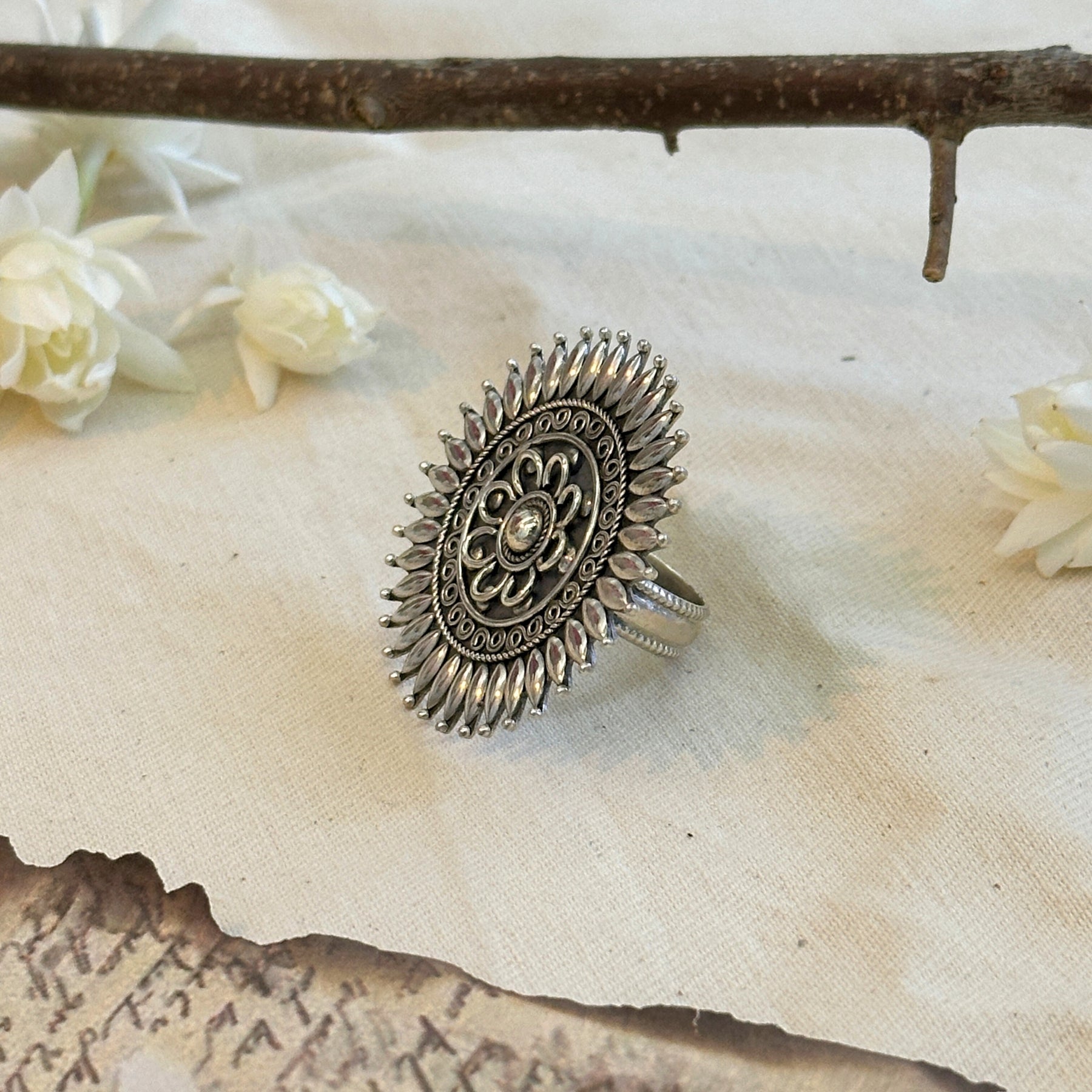 Sunflower Designer Silver 925 Ring