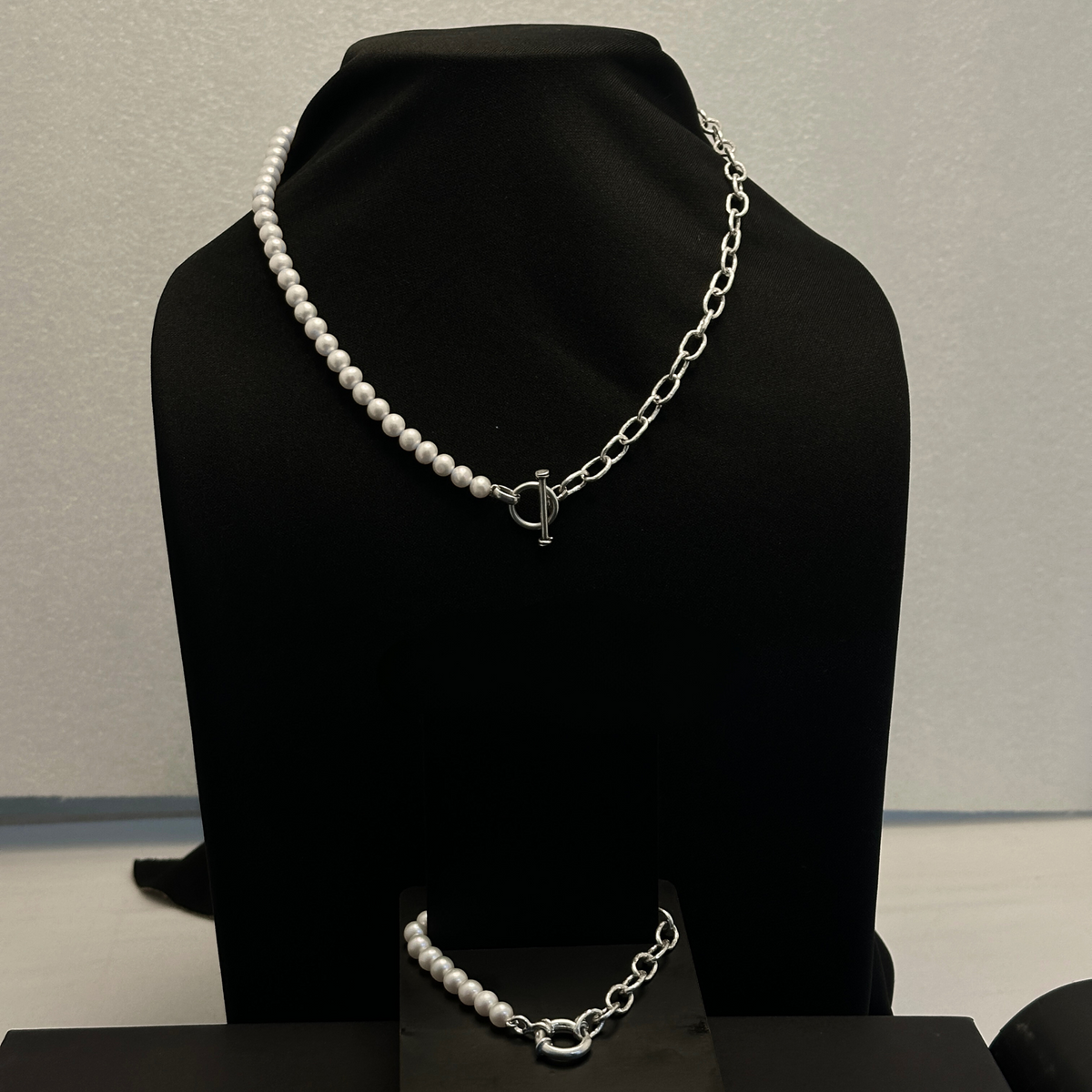 Pearl Beaded Men's Silver 925 Necklace Chain