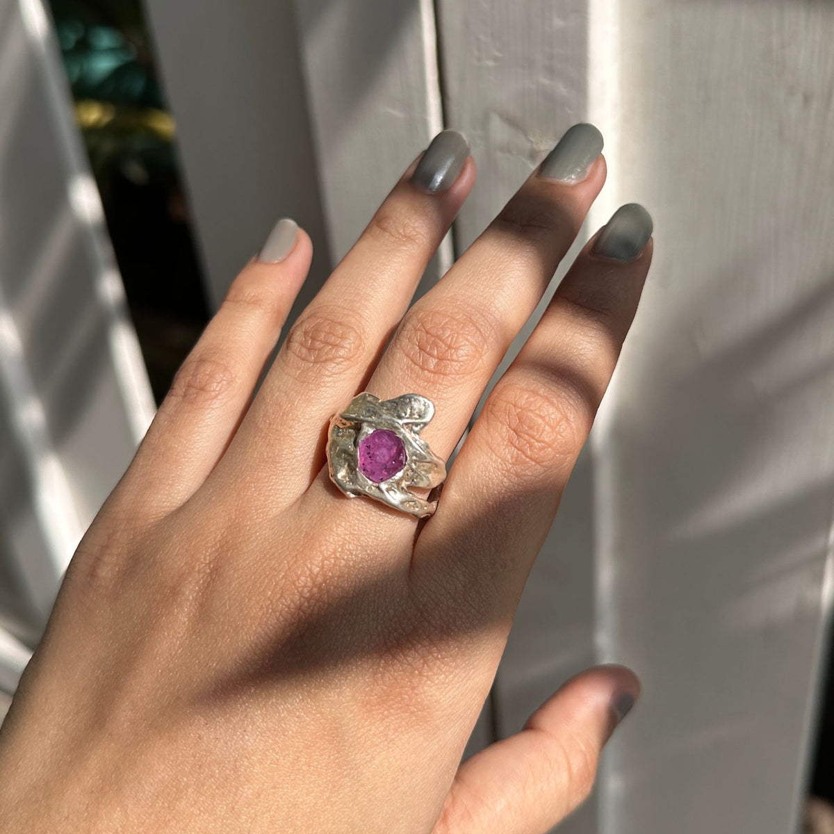 Sneer Unique Silver 925 Ruby Ring