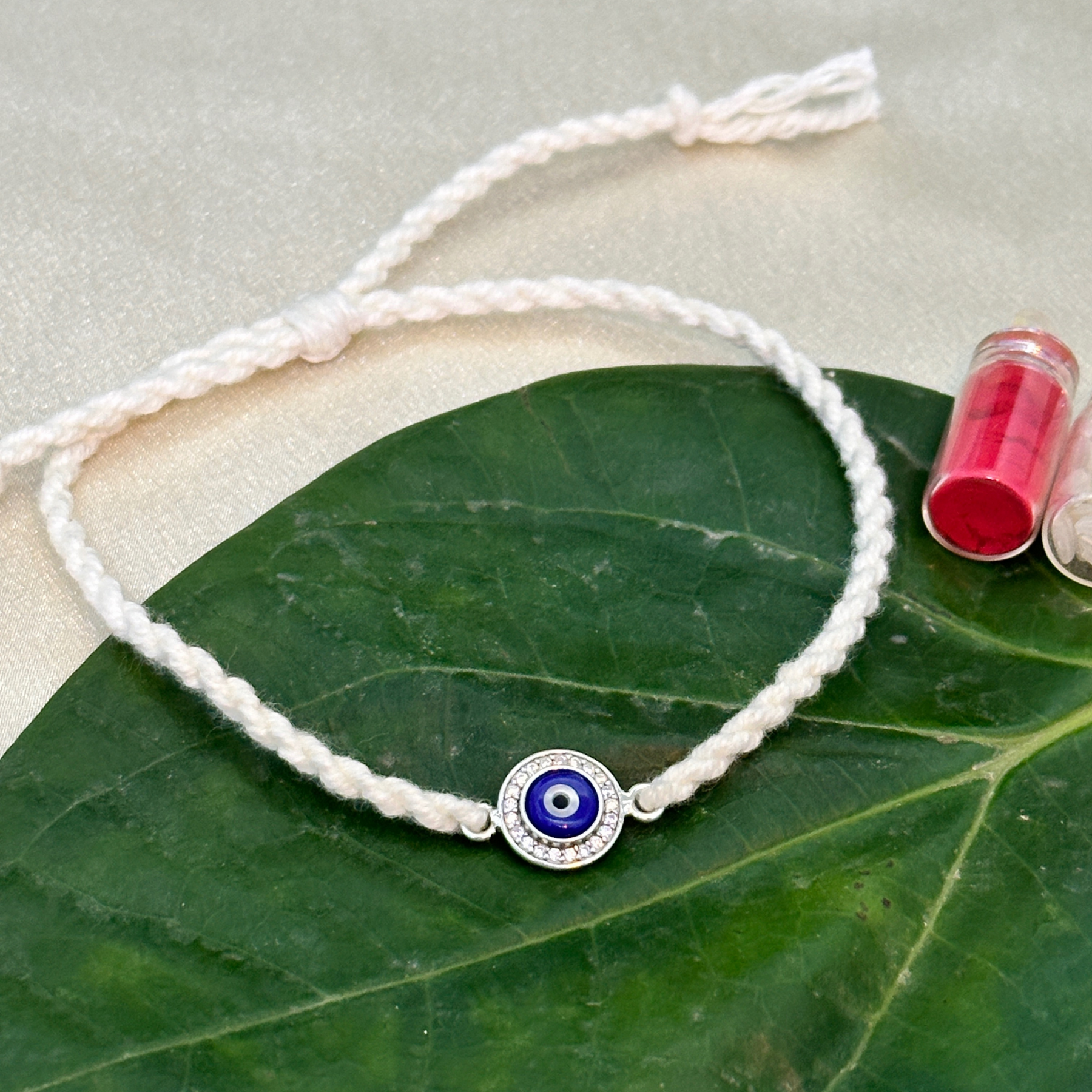 Evil Eye Silver Bracelet Rakhi