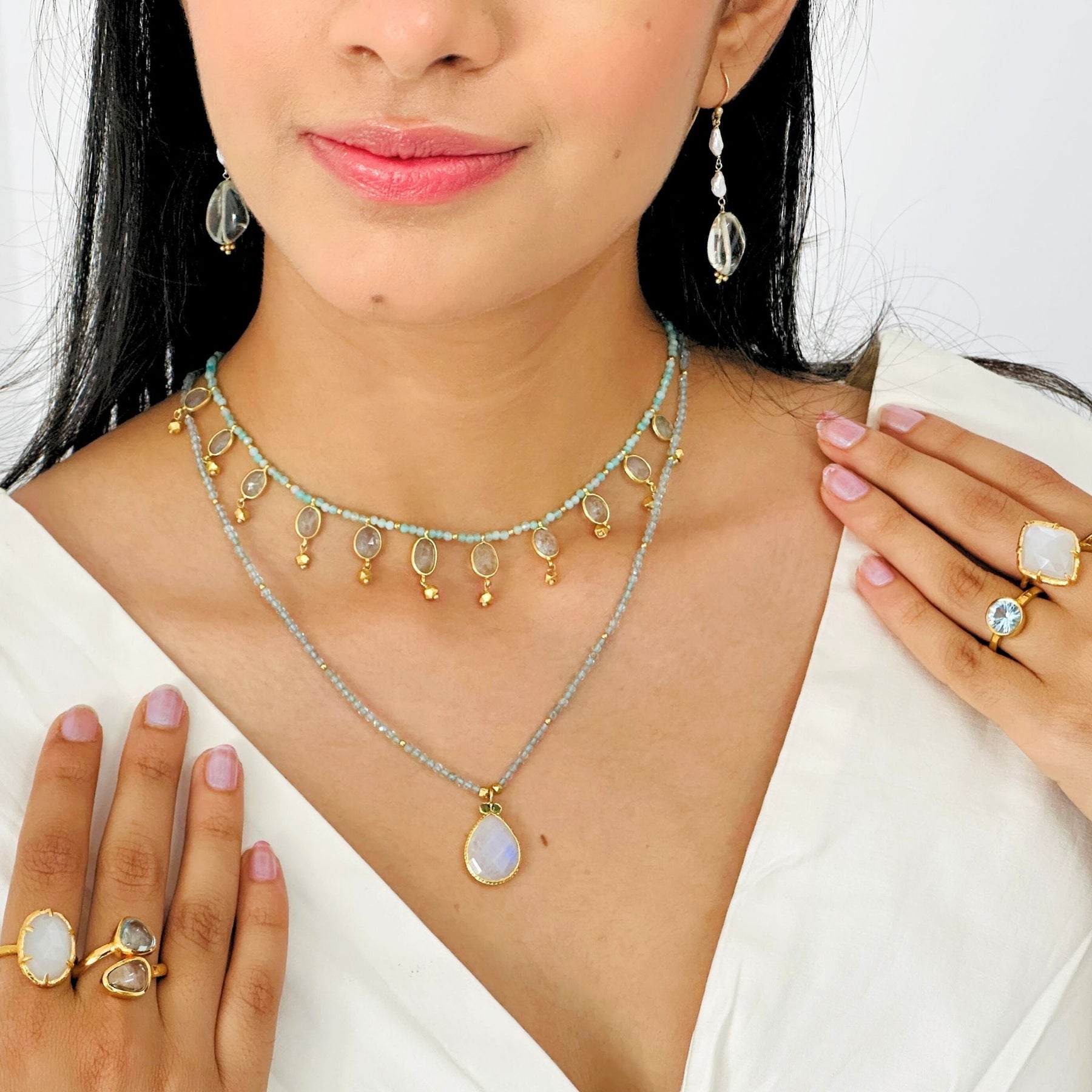 Lizy Colorstone 18K Gold Plated Silver 925 Necklace