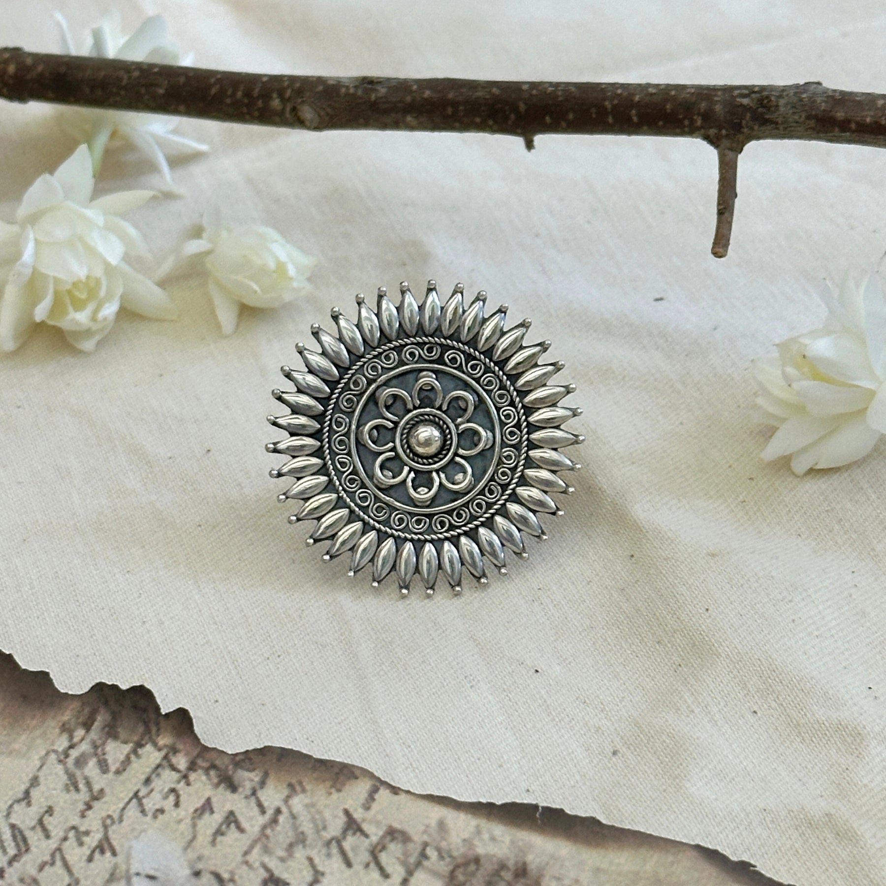 Sunflower Designer Silver 925 Ring