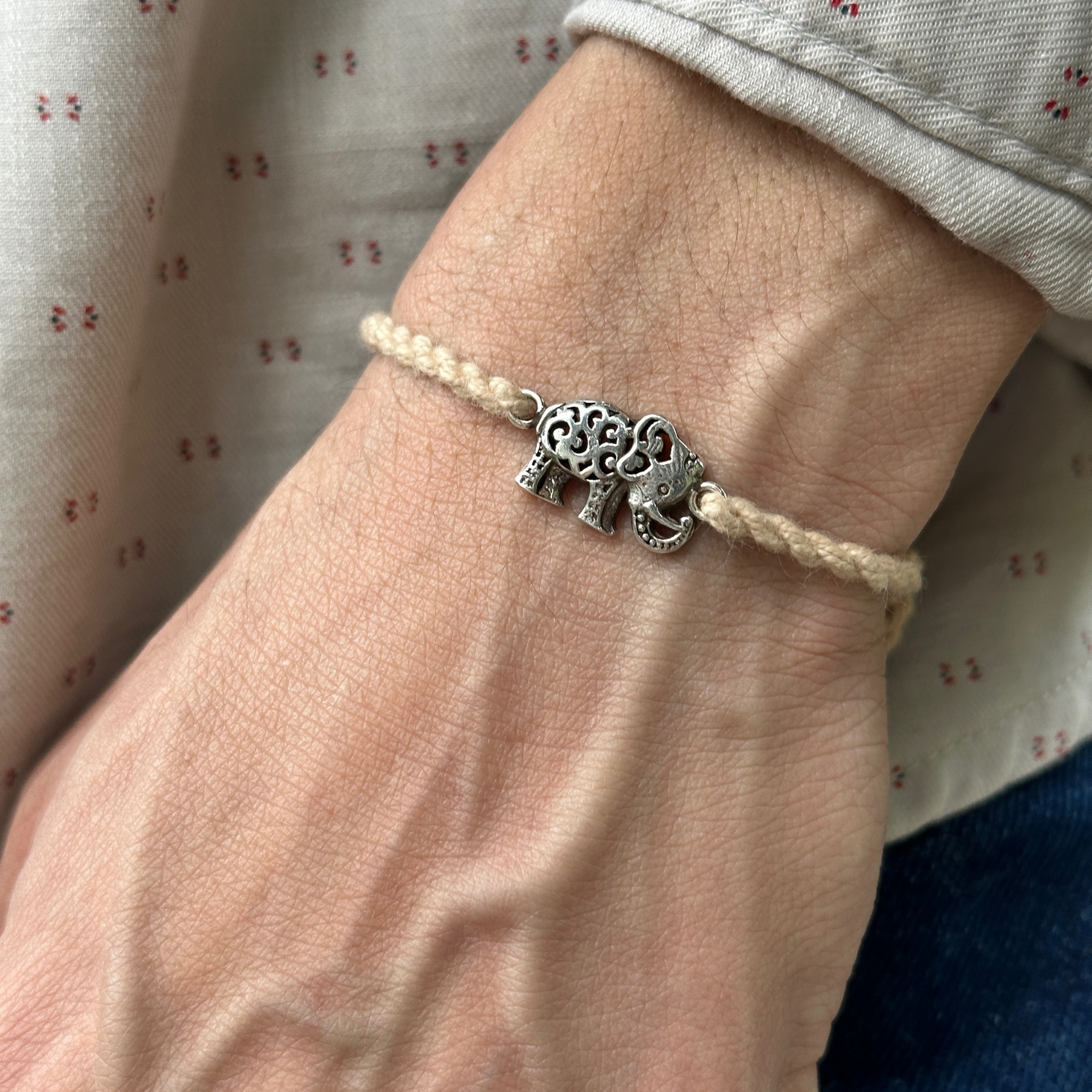 Elephant Silver Bracelet Rakhi