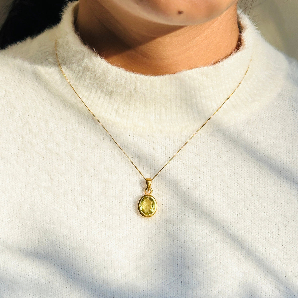 Olie Lemon Quartz Gold Plated Silver 925 Pendant