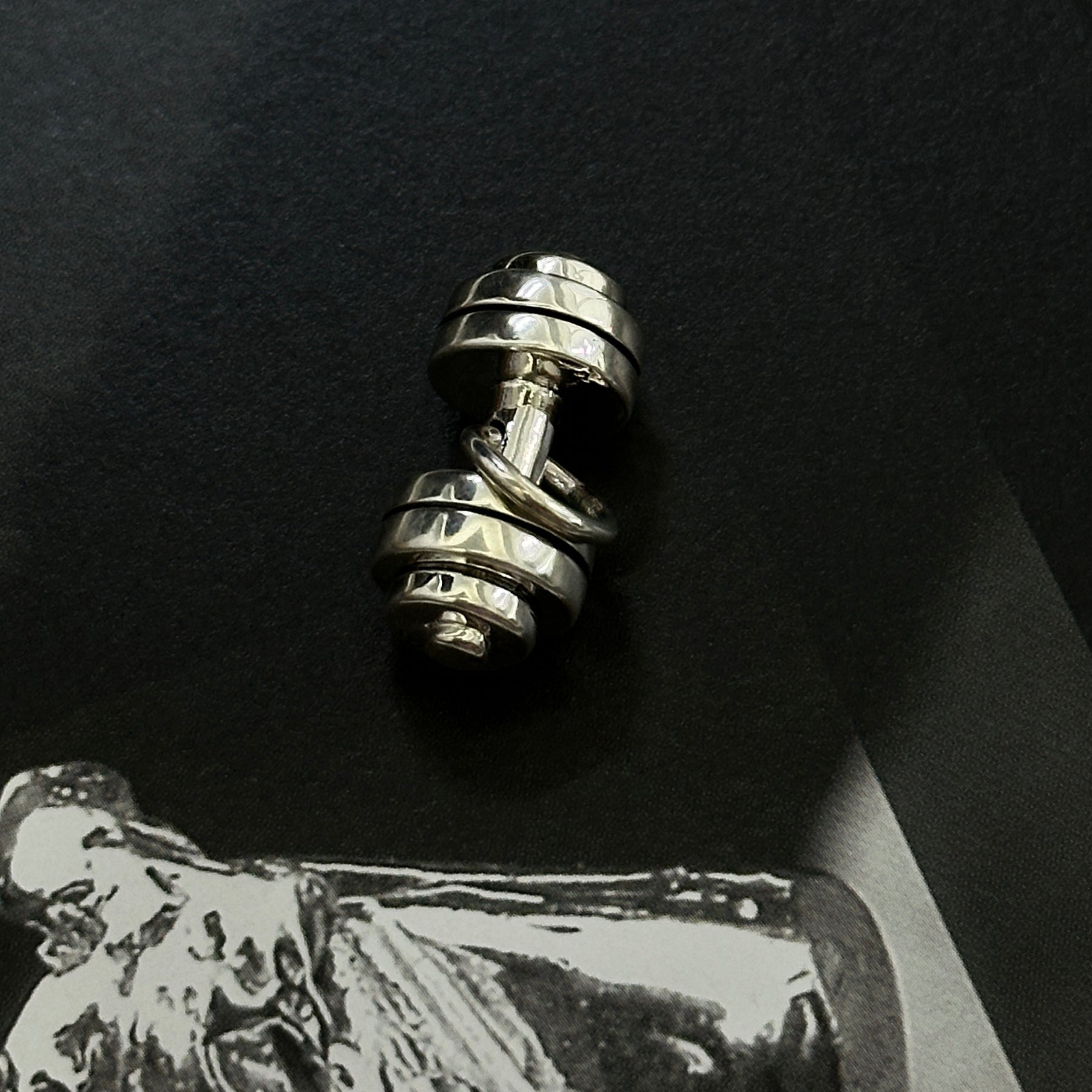 Dumbbell Silver 925 Men's Pendant