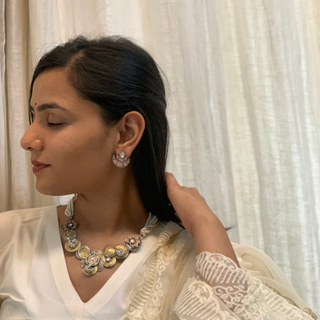 Kanika Pink Silver 925 Stud Earrings