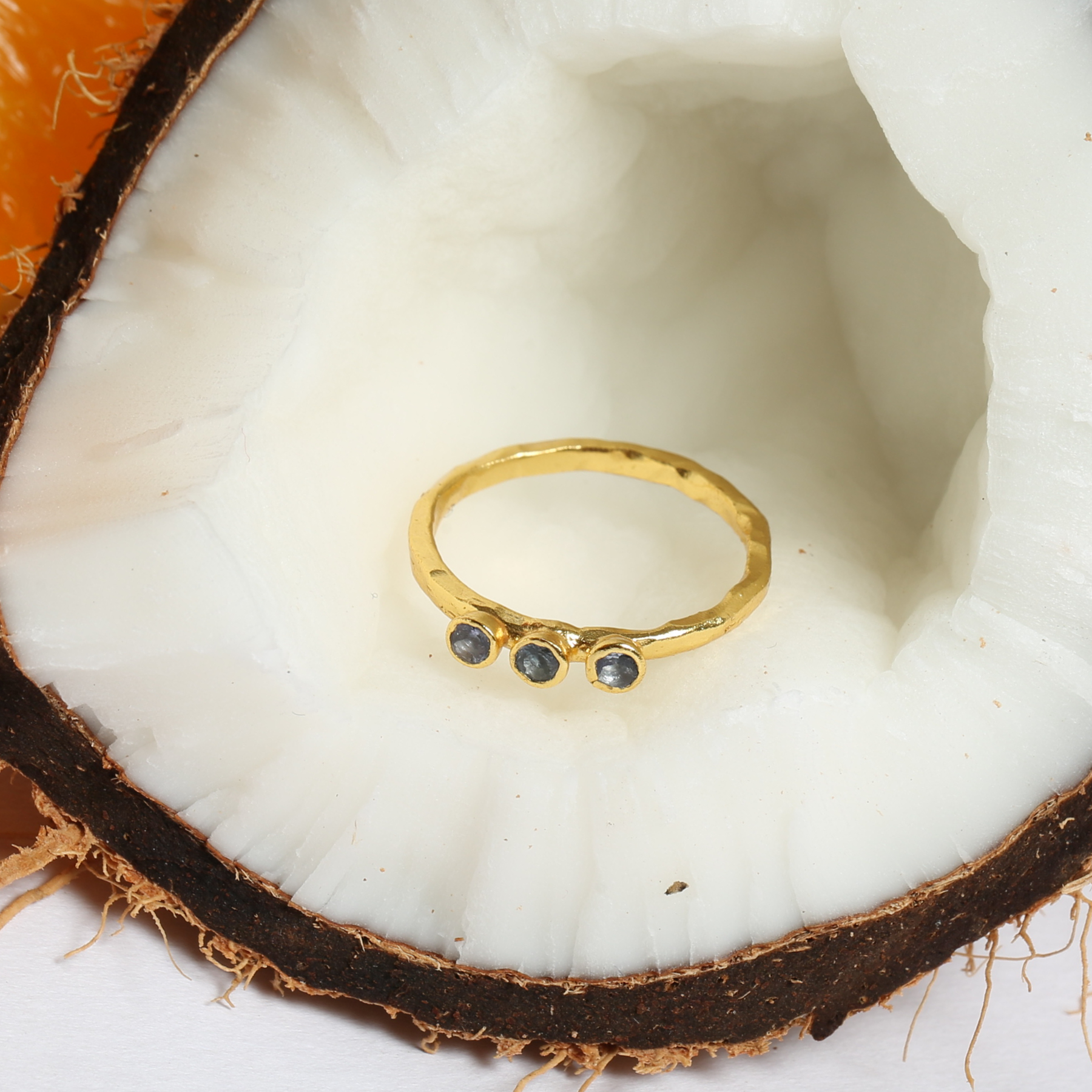 Indigo Tanzanite Gold Plated Silver 925 Ring