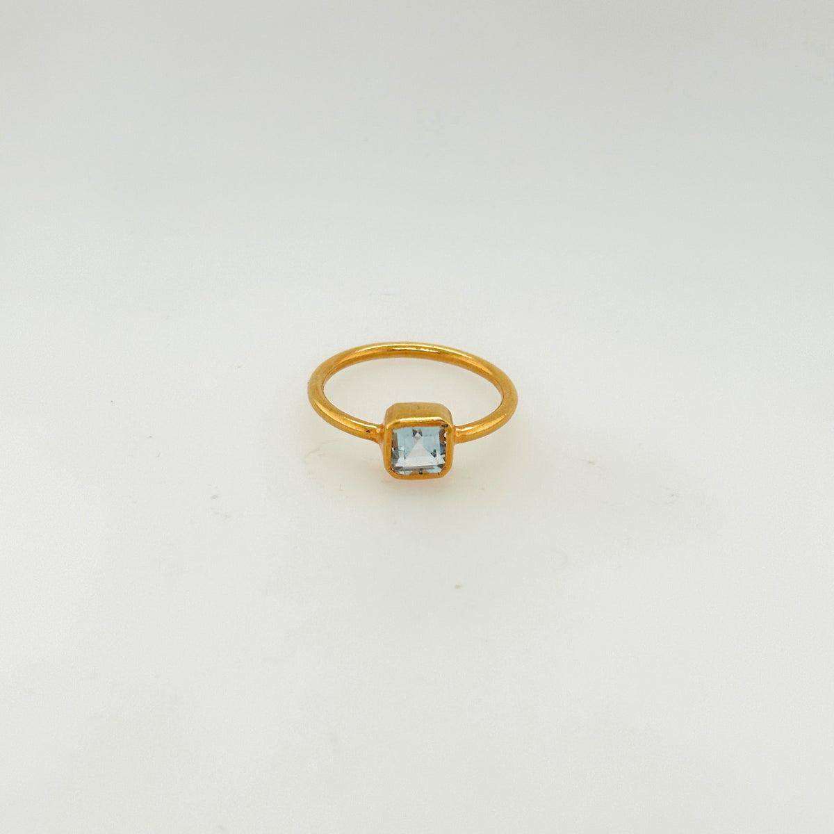 Tansy Aquamarine Gold Plated Silver 925 Ring