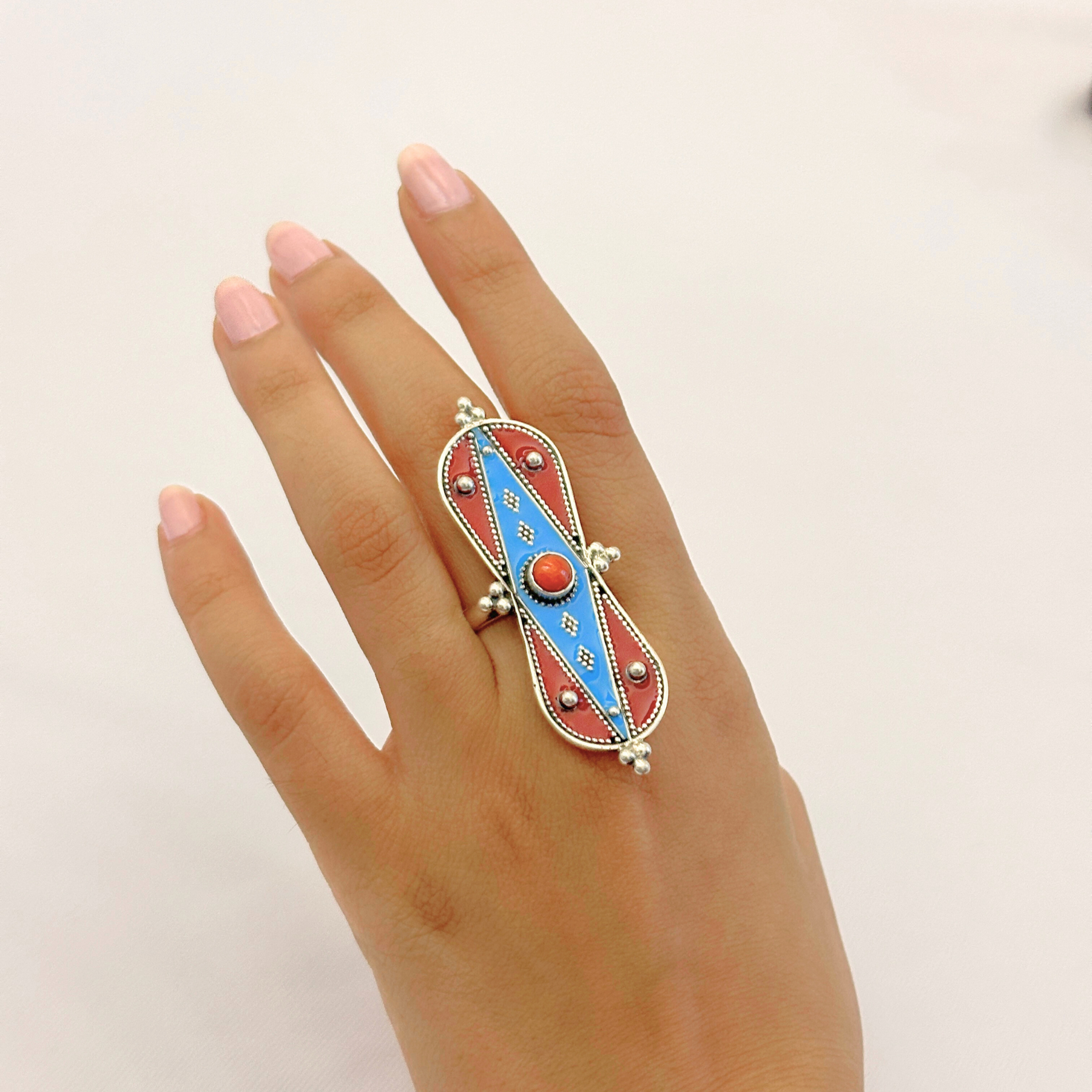 Mishka Enamel Silver 925 Ring