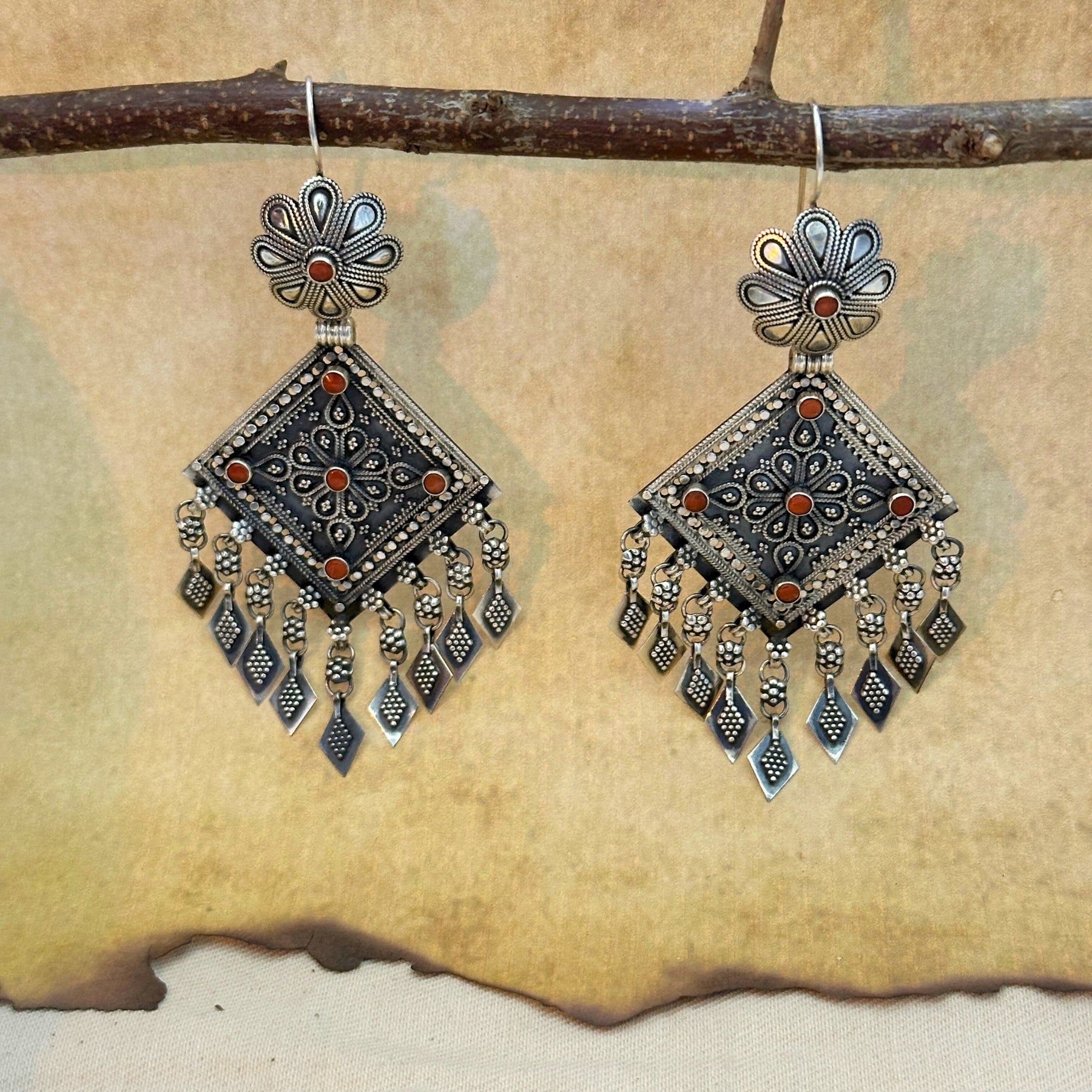 Aarav Traditional Silver 925 Earrings
