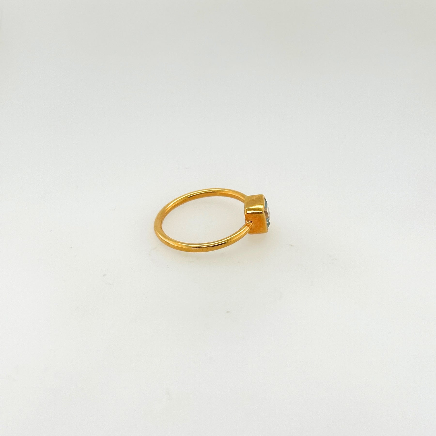 Tansy Aquamarine Gold Plated Silver 925 Ring