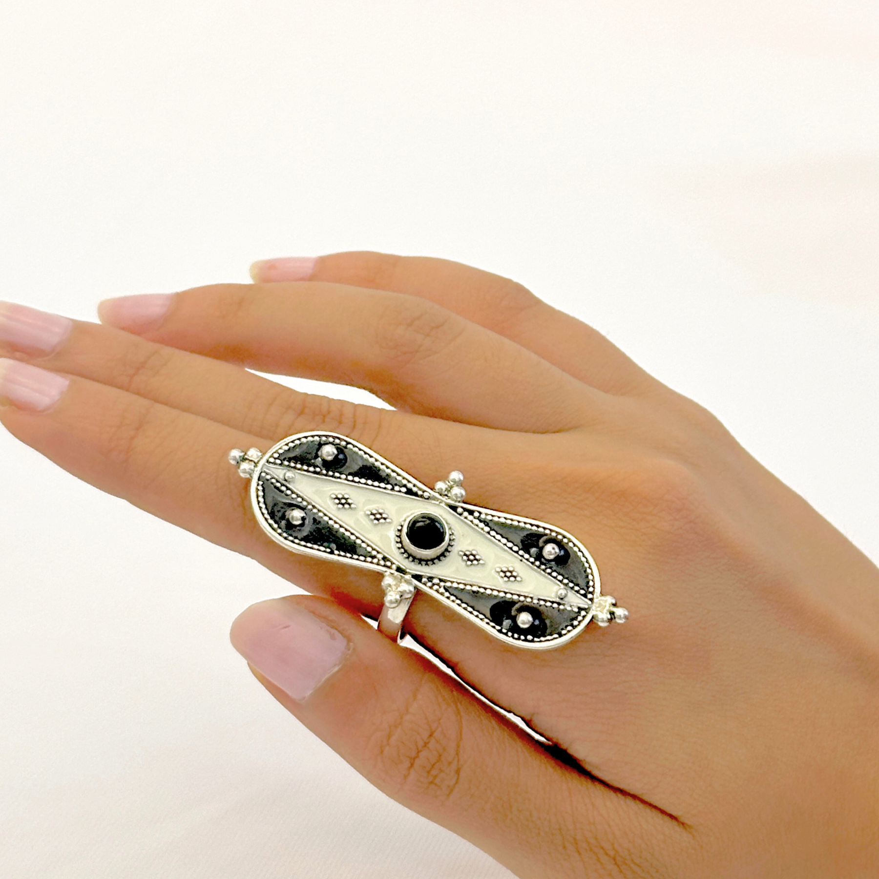 Mishka Enamel Silver 925 Ring