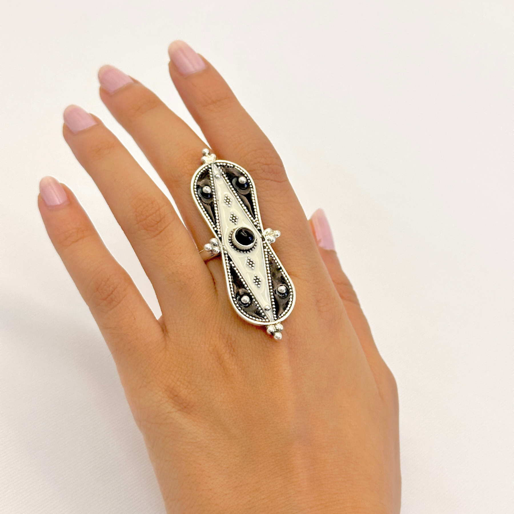 Mishka Enamel Silver 925 Ring