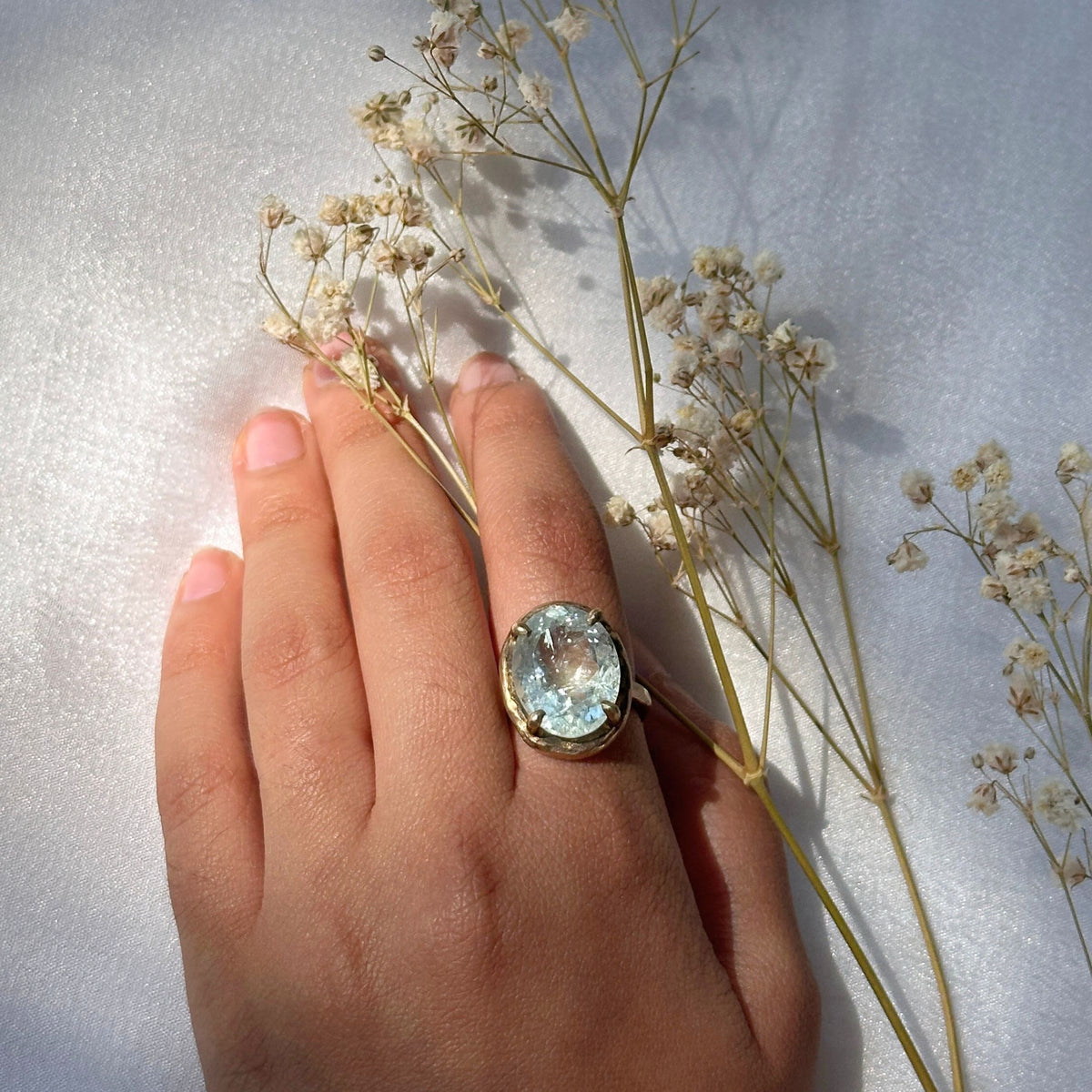 Liore Aquamarine 18K Gold Plated Silver 925 Ring