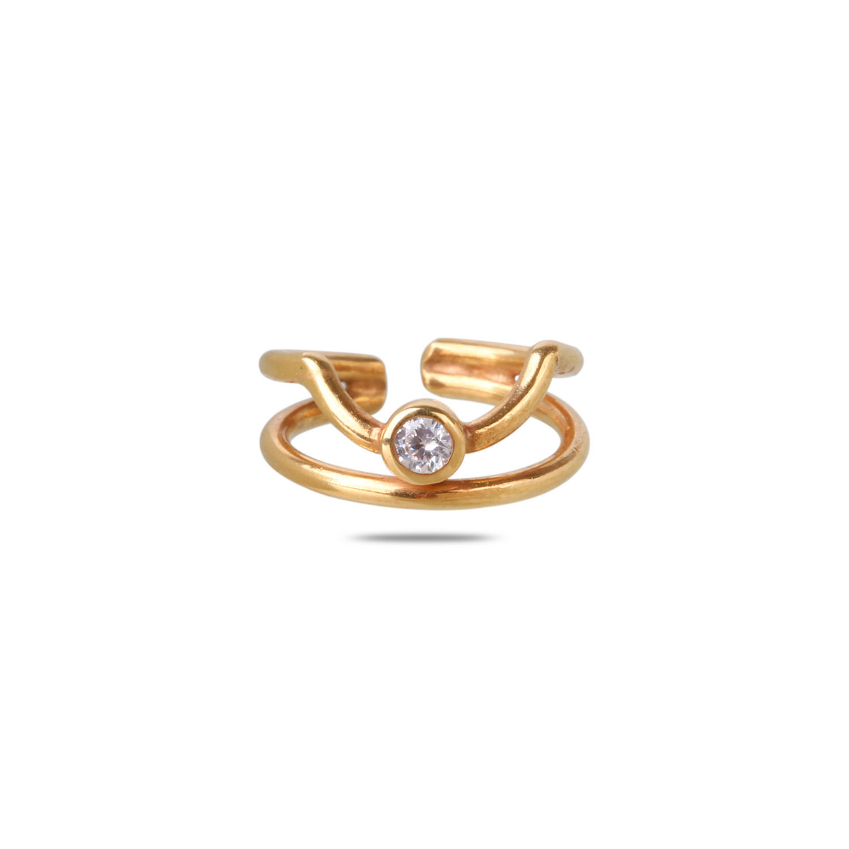Esha 18K Gold Plated Silver 925 Nail Ring