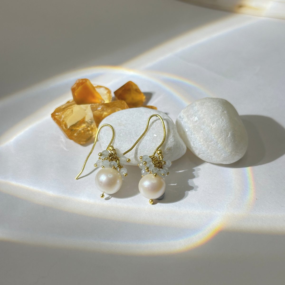 Yul Pearl 18k Gold Plated Silver 925 Earrings