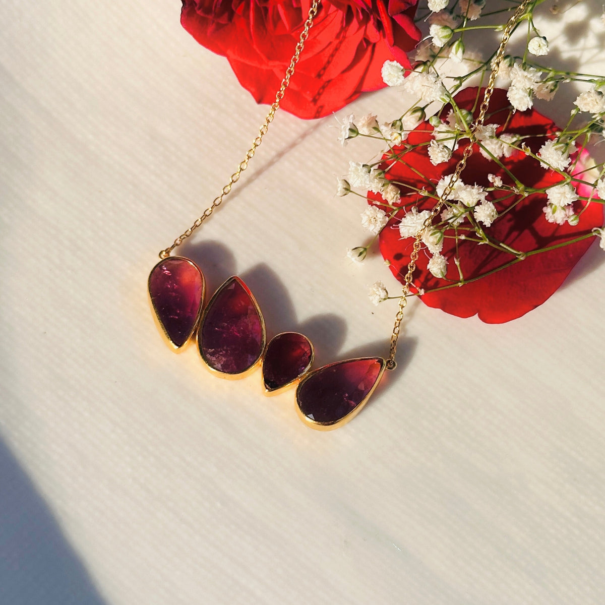 Alia Tourmaline Gold Plated Silver 925 Necklace