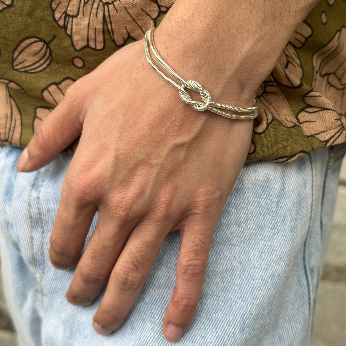 Interlinked Silver Chain Bracelet