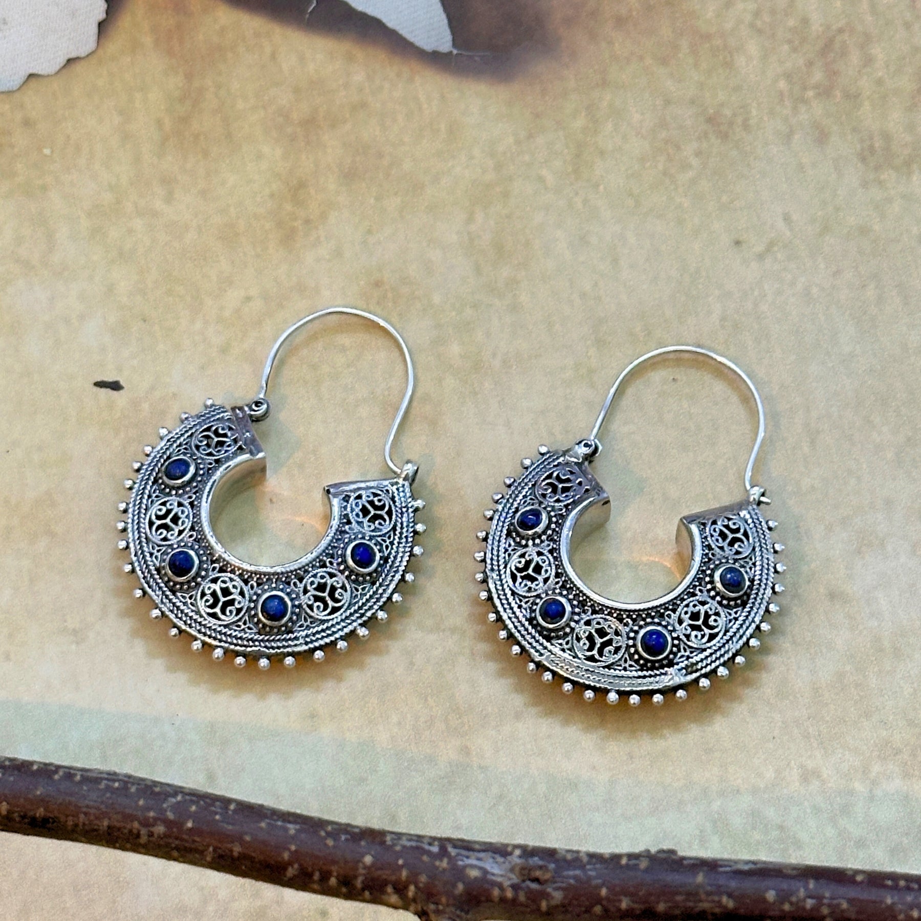 Dattatreya Traditional Silver 925 Earrings