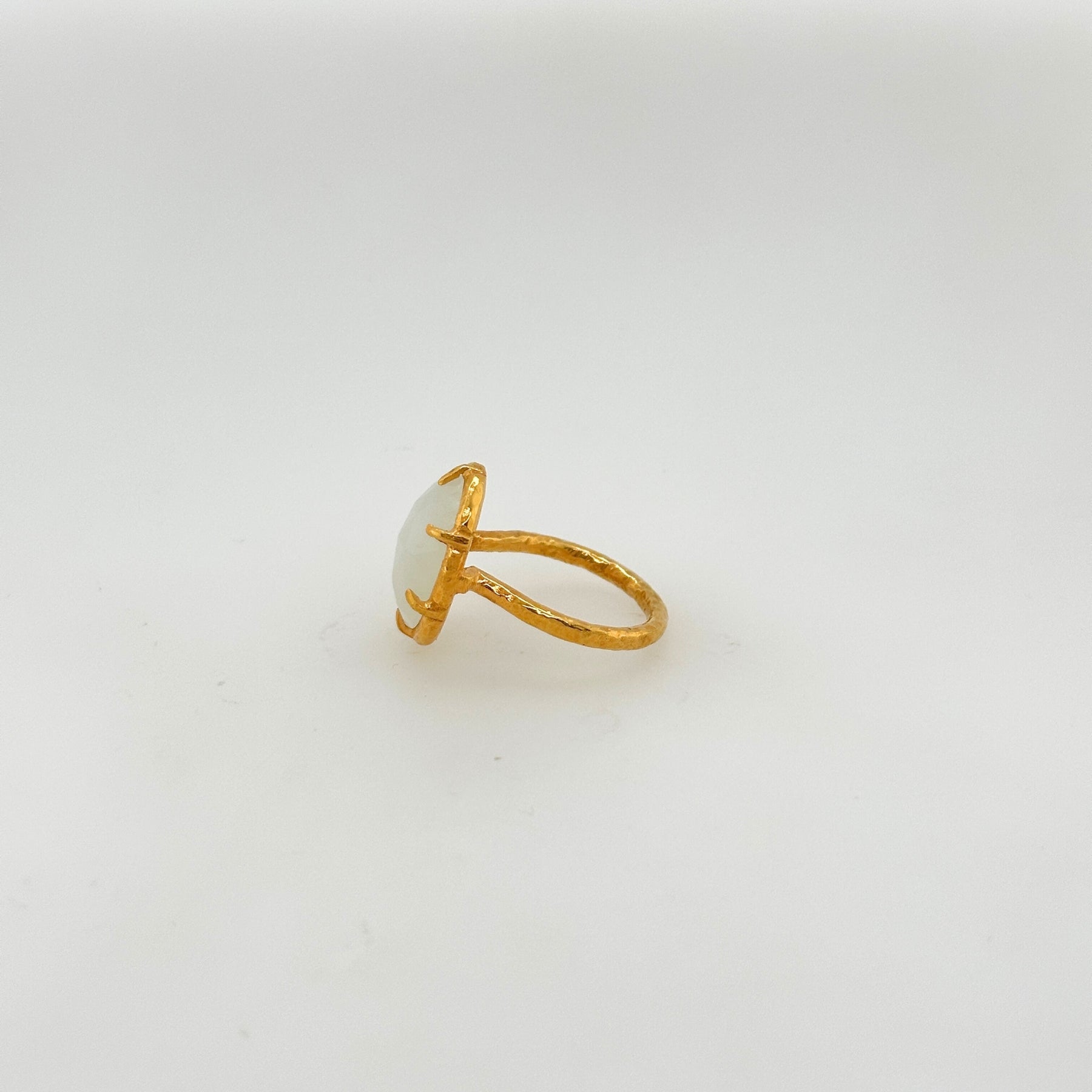 Fawn Moonstone Gold Plated Silver 925 Ring