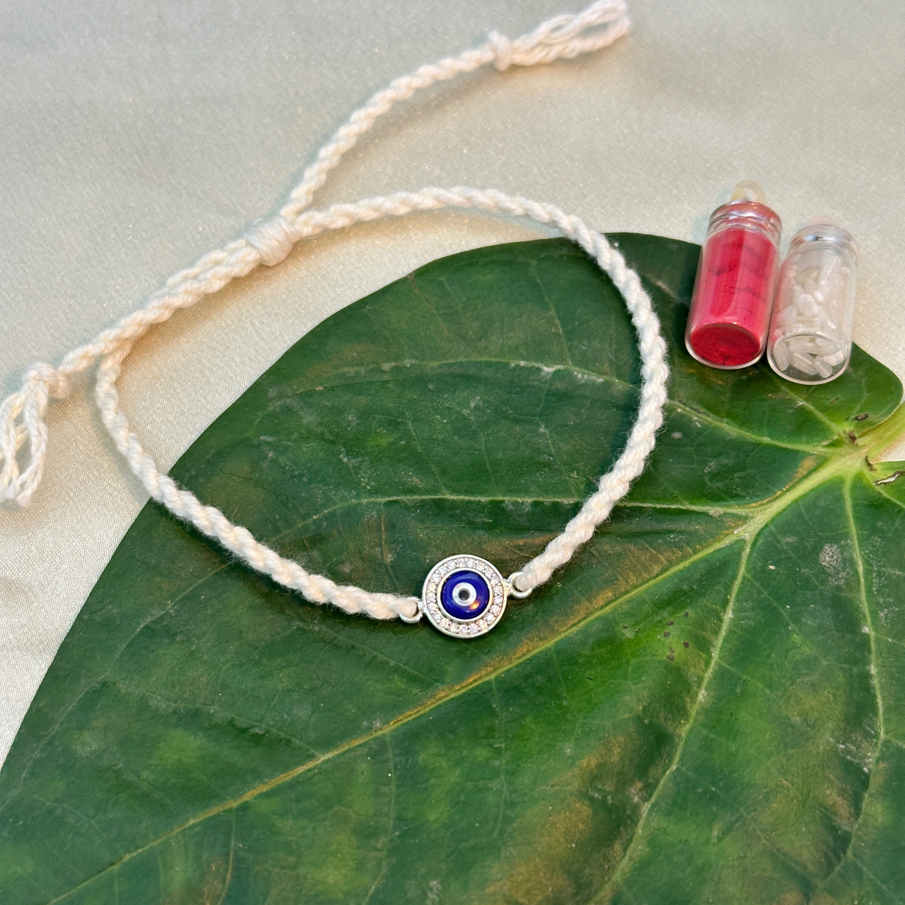 Evil Eye Silver Bracelet Rakhi