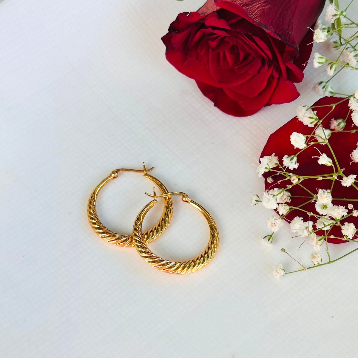 Aila 18k Gold Plated Silver 925 Hoop Earrings