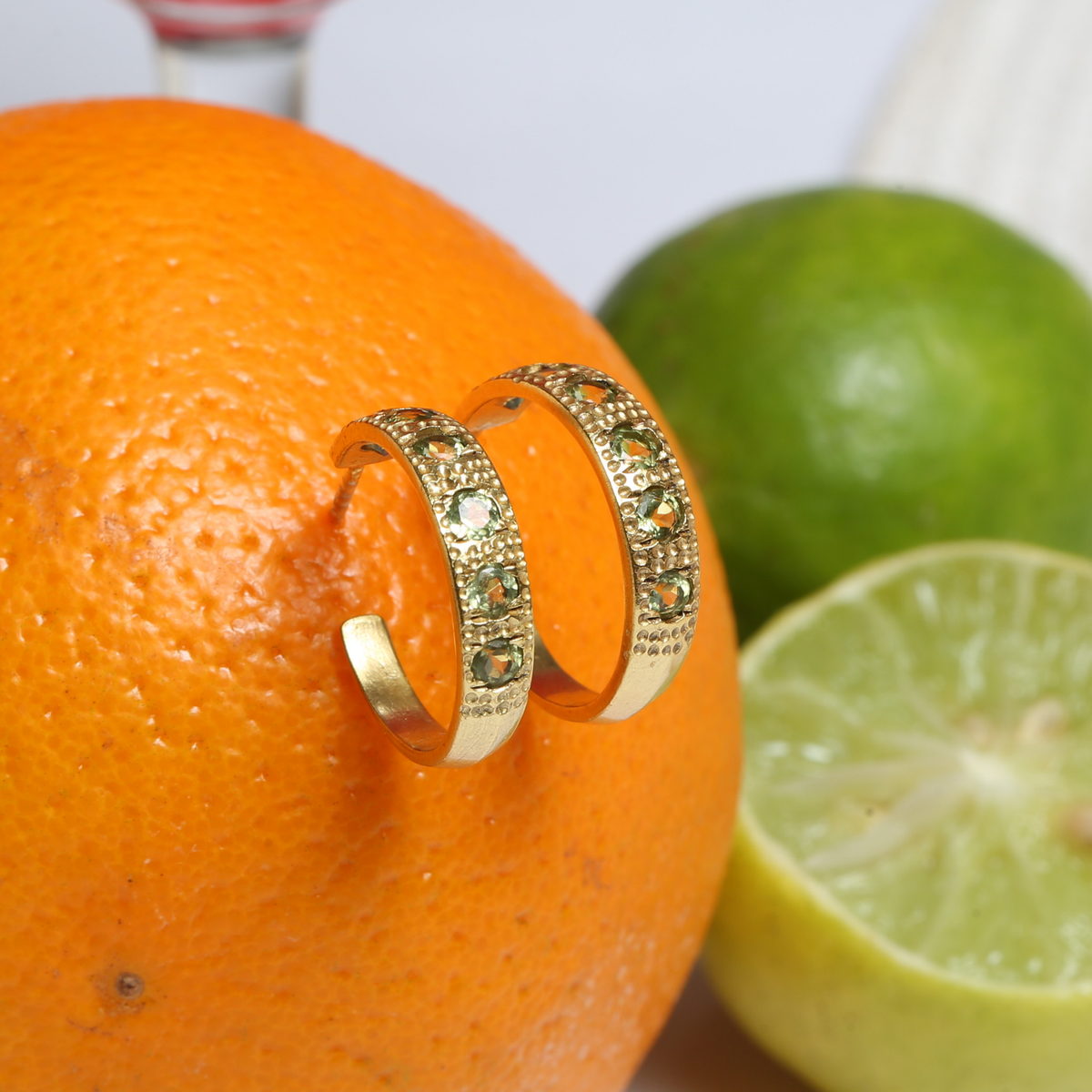 Sreaka Peridot 18K Gold Plated Silver 925 Earrings