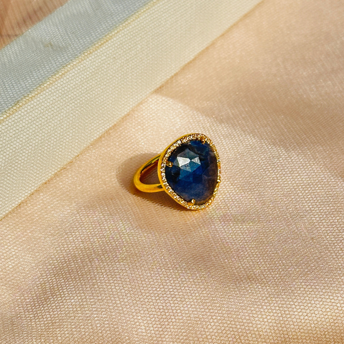 Hridya Sapphire 18K Gold Plated Silver 925 Rings