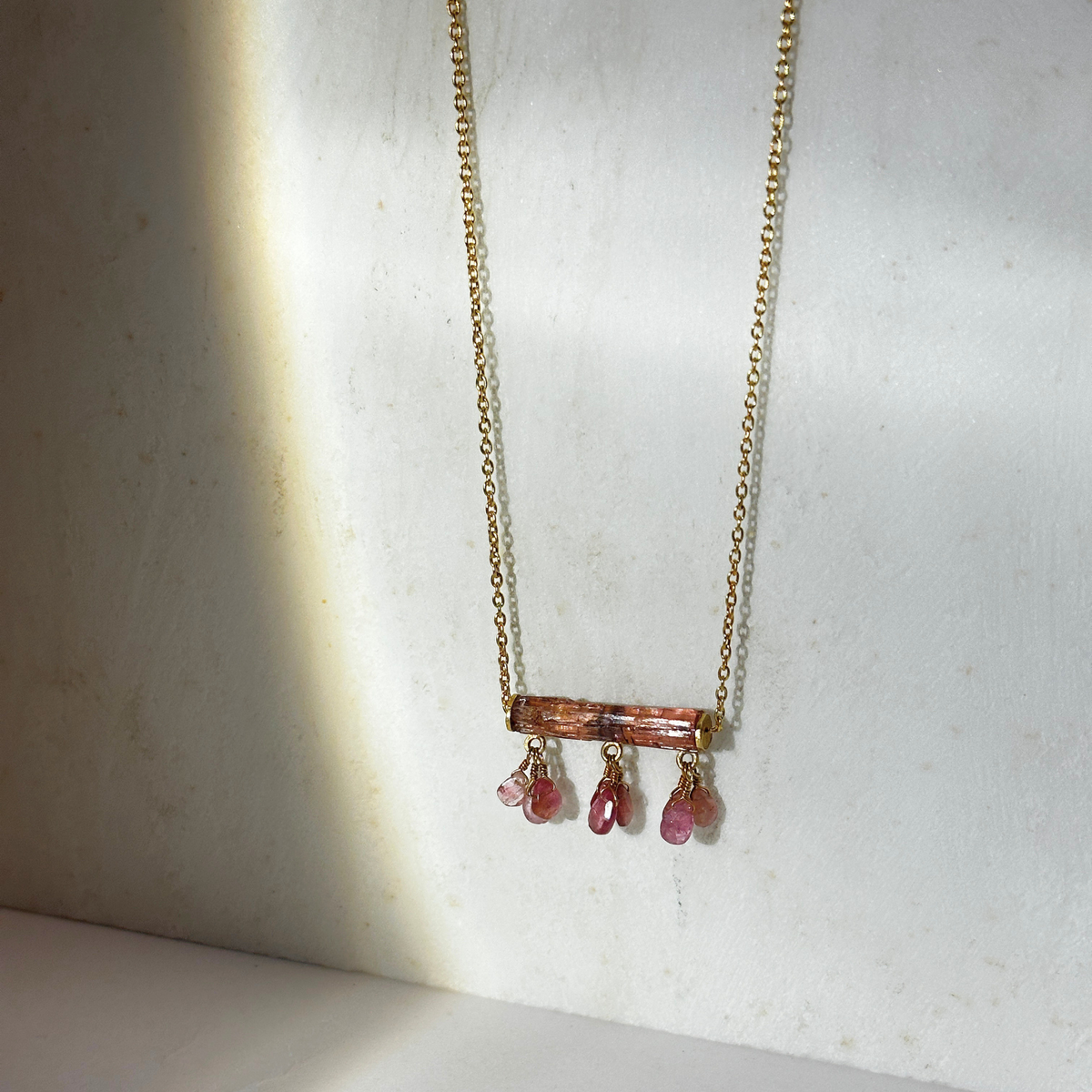 Xeu Tourmaline 18k Gold Plated Silver 925 Necklace